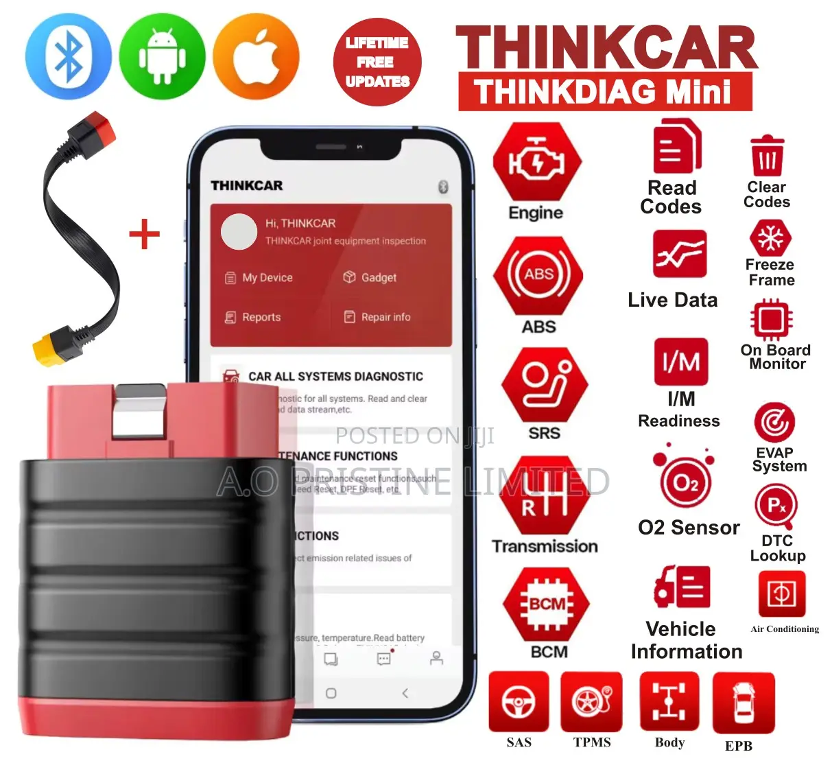 Thinkdiag Mini Full System Car Scanner With Obd Extension Cable
