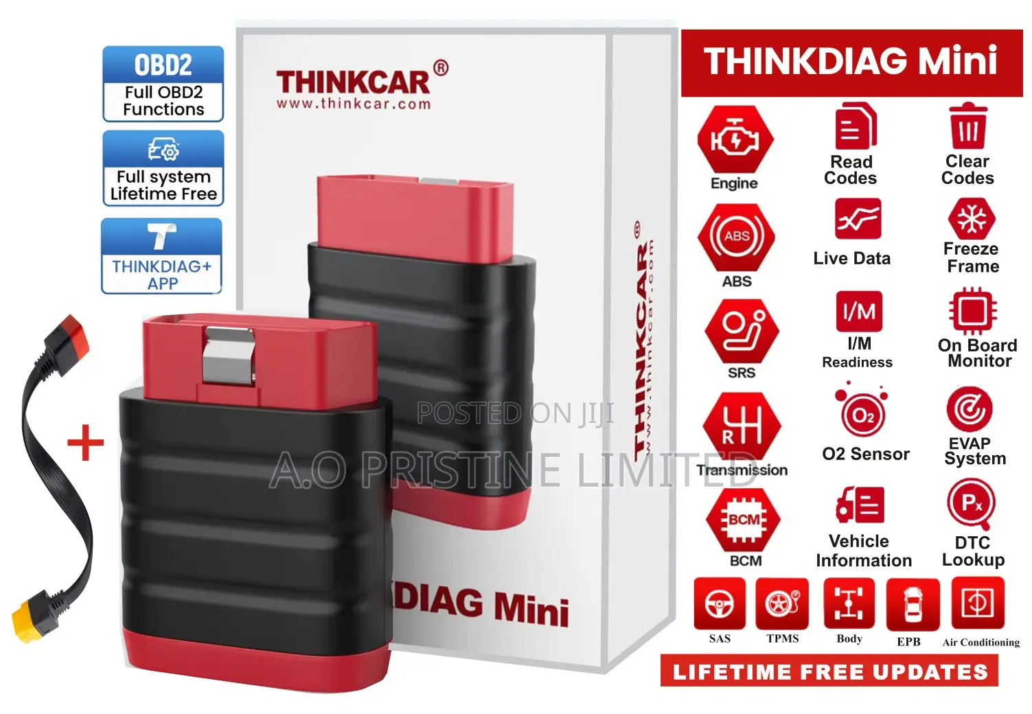 Thinkdiag Mini Full System Car Scanner With Obd Extension Cable