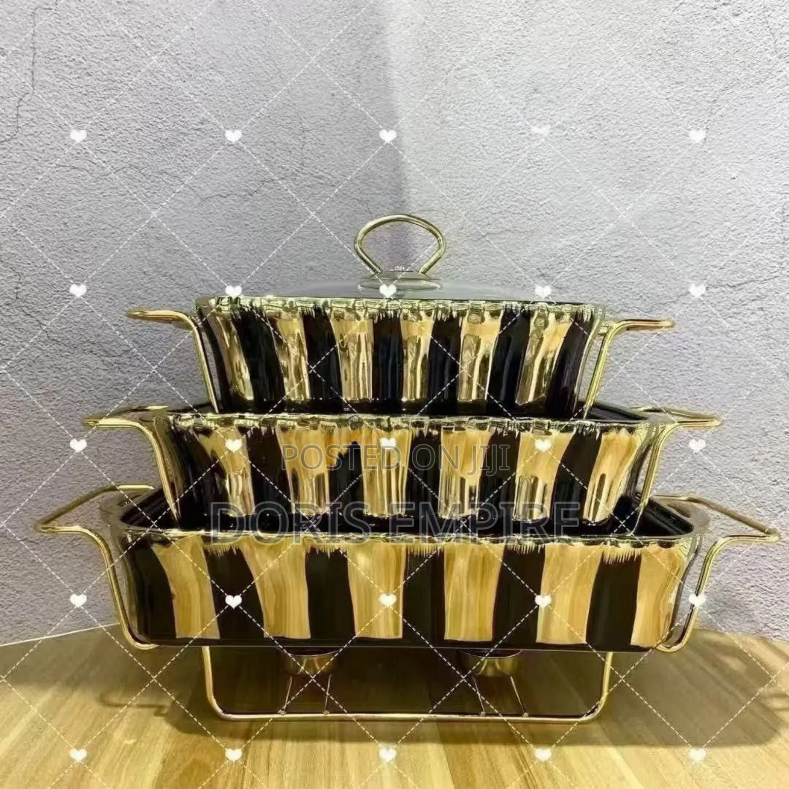 Luxury Ceramic Food Warmer Casserole Dish Set.