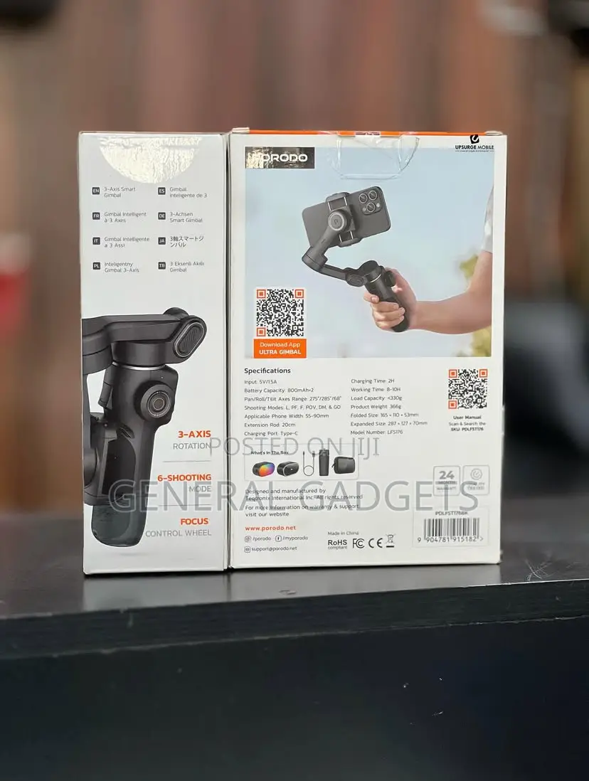 Porodo Velocam 3-Axis Gimbal Stabilizer