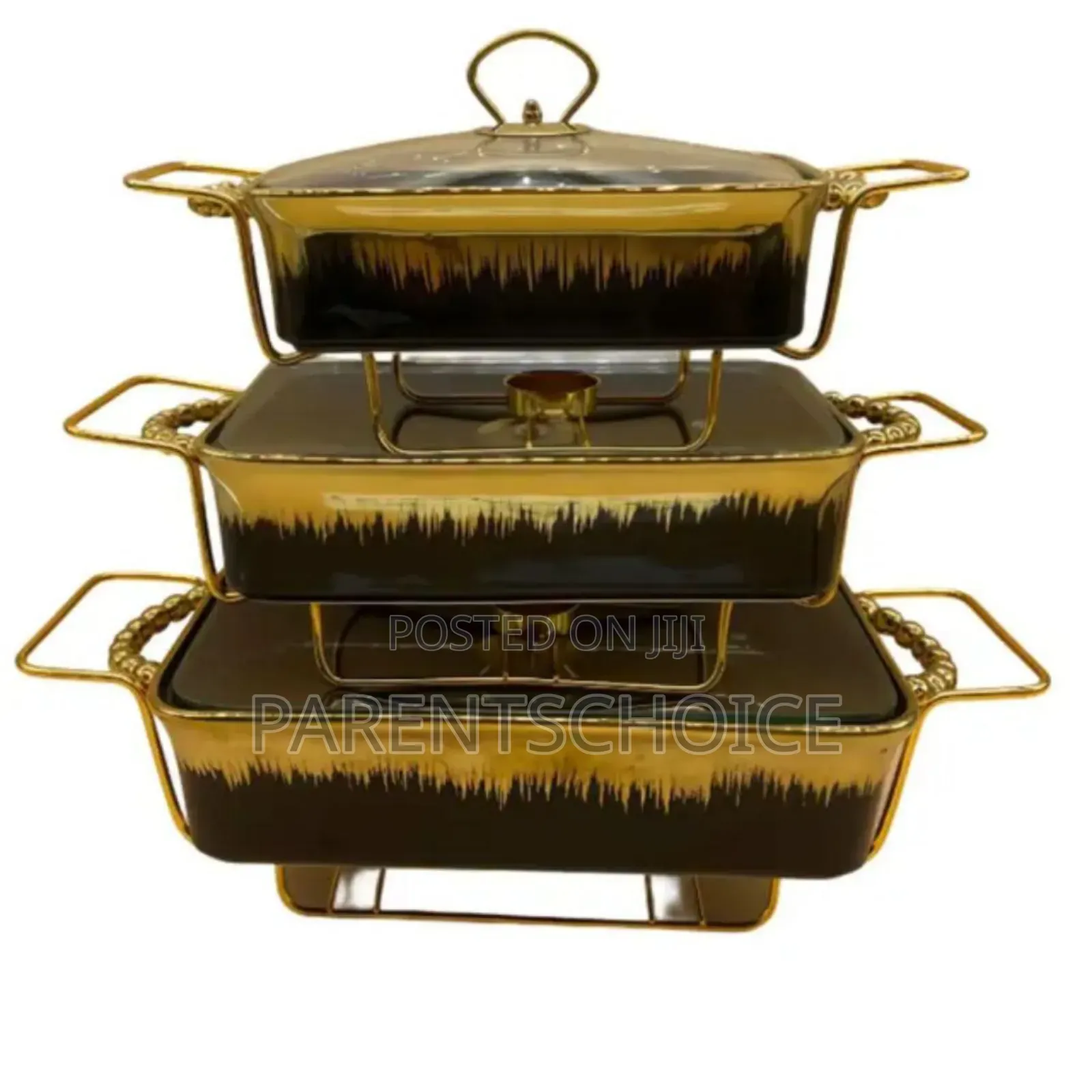 Set of 3 Ceramic Chaffing Dishes