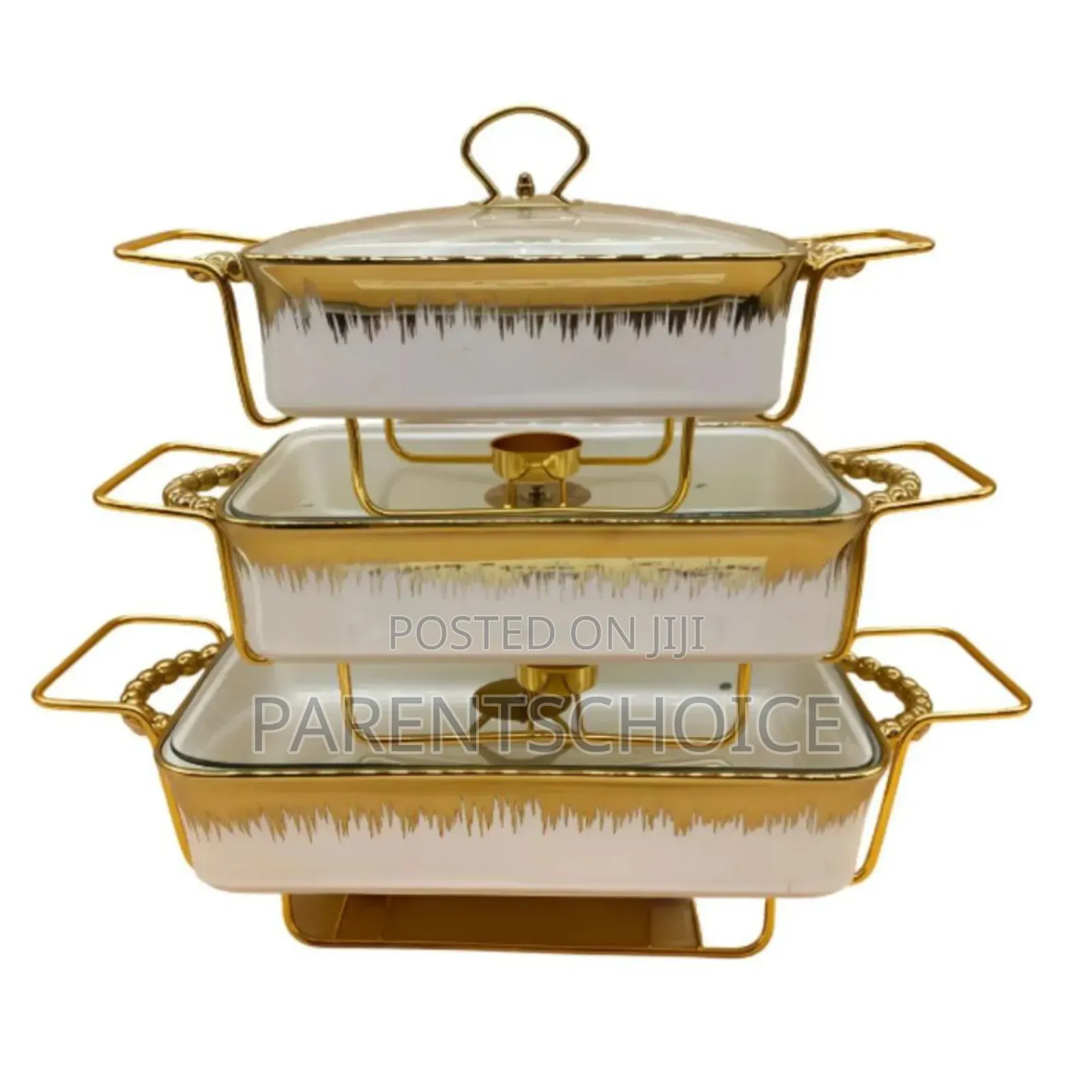 Set of 3 Ceramic Chaffing Dishes