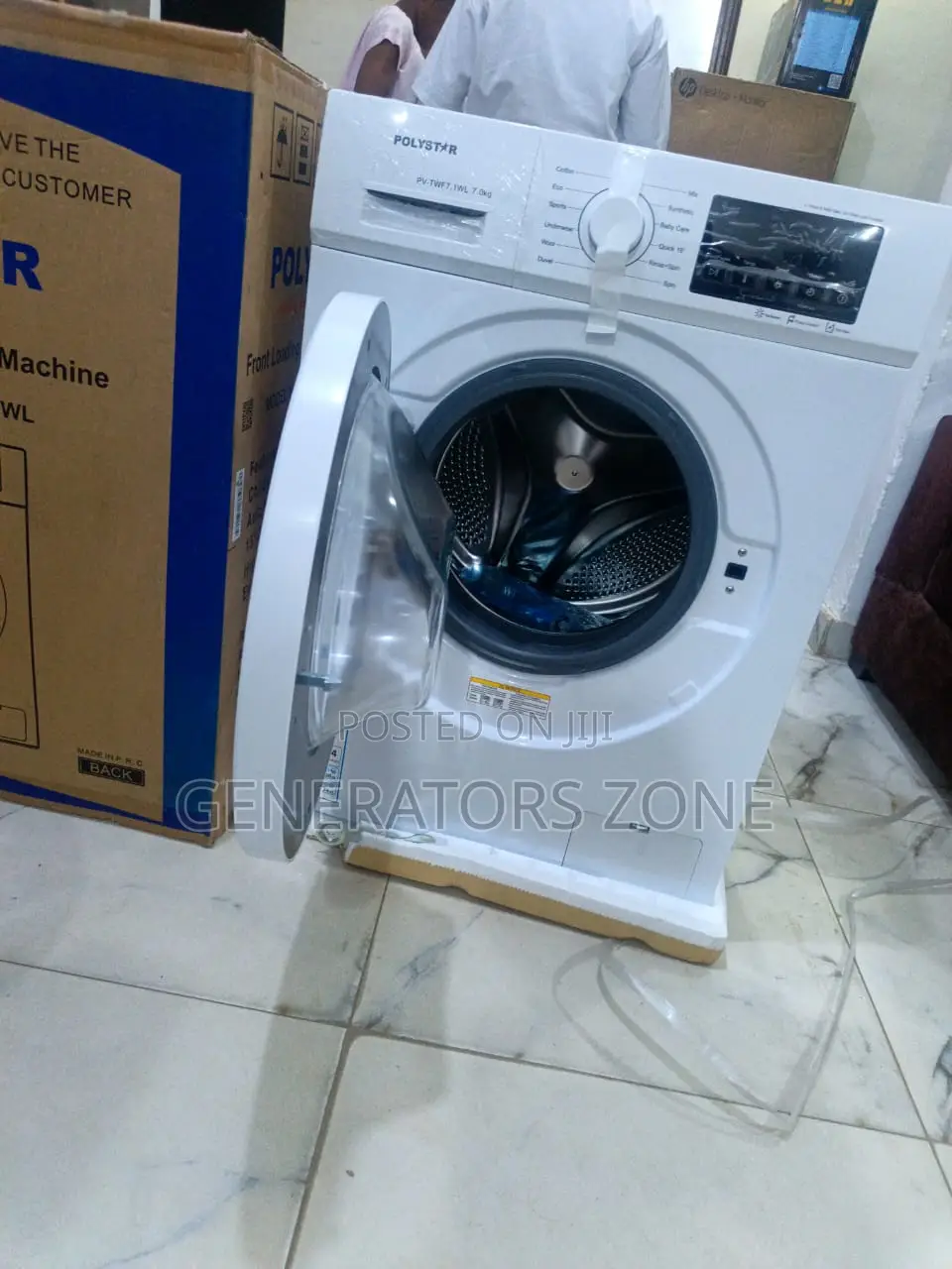 White 7kg Automatic Front Washer Polystar