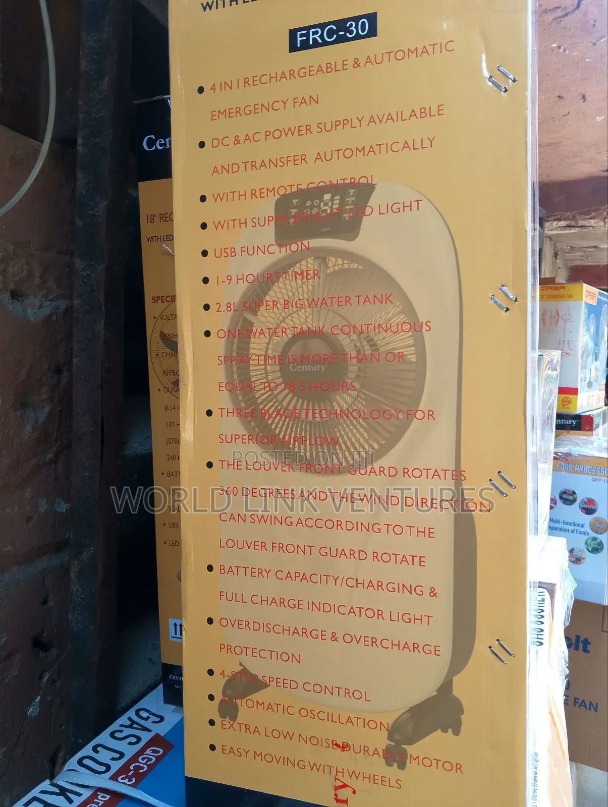 Century 12" Rechargeable Mist Fan