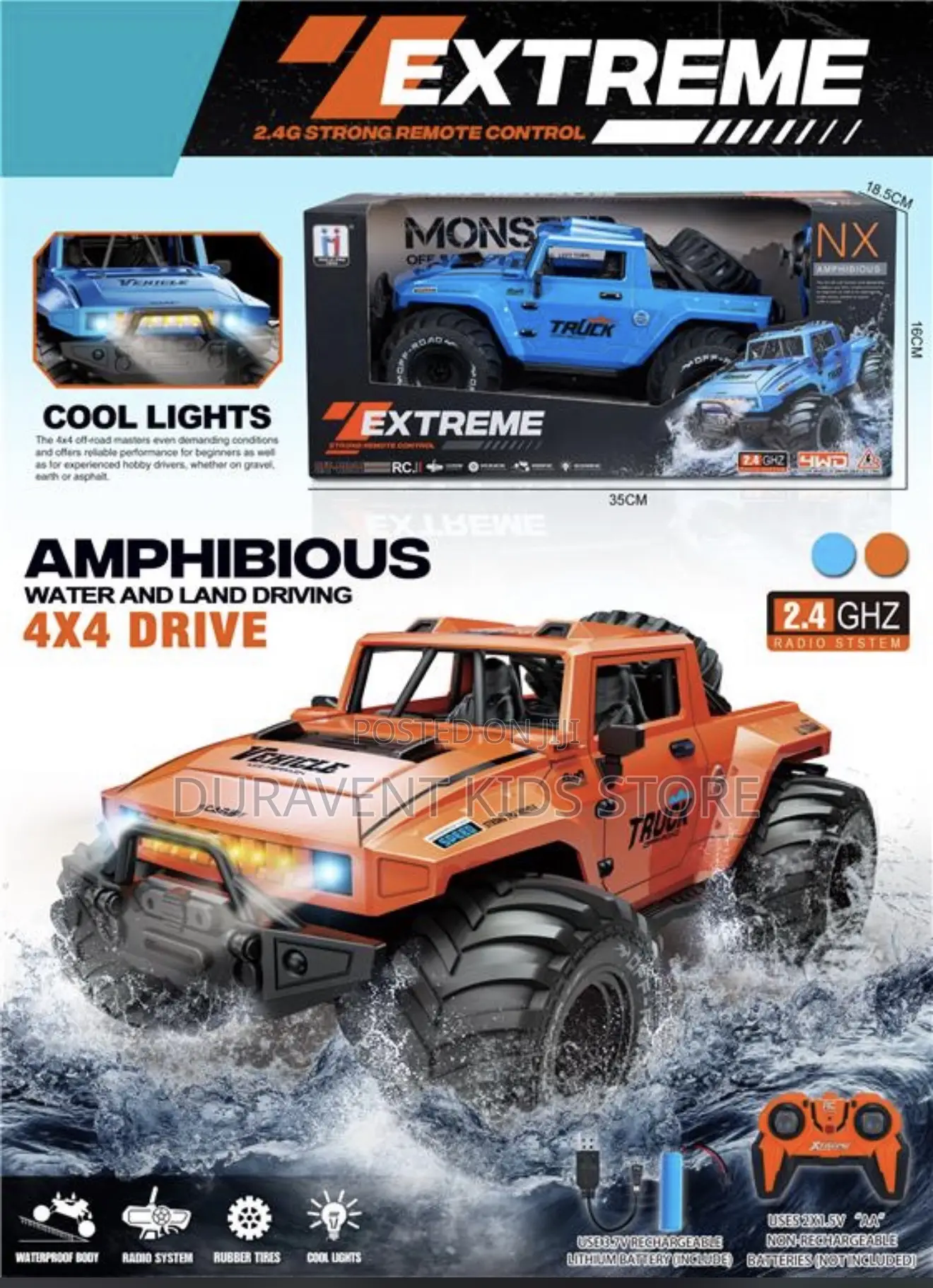 2.4ghz Rechargeable Wireless Remote Control Amphibious Car