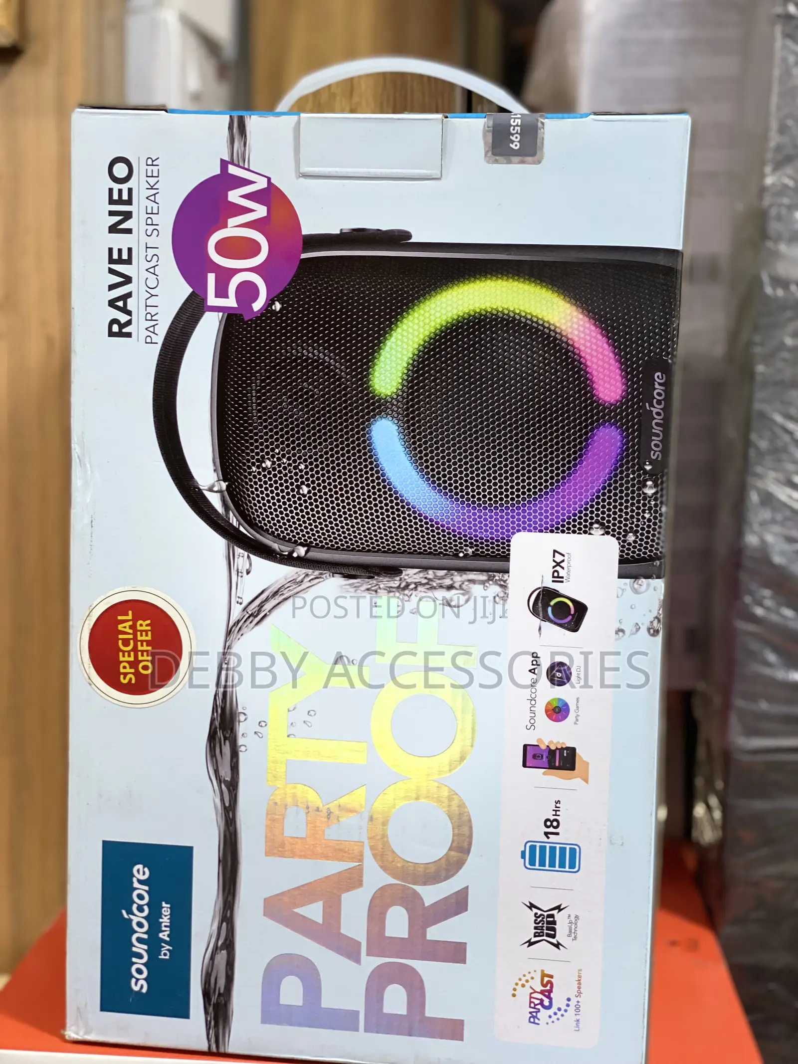 Anker Sound Core Rave Neo Bluetooth Portable Speaker - Black