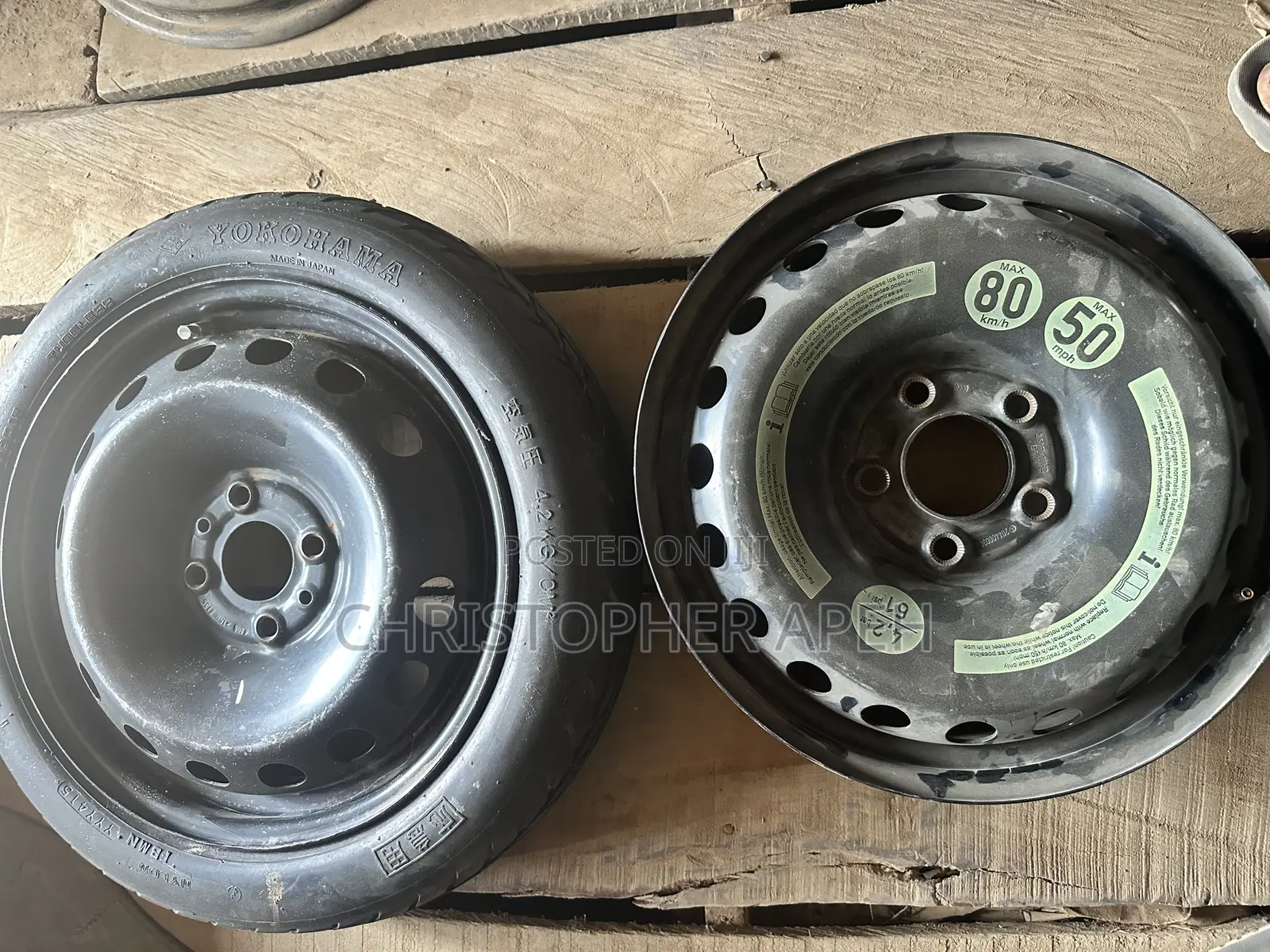 Alloy Rims With Pair Tyres – Very Clean – Ready to Install – Abuja