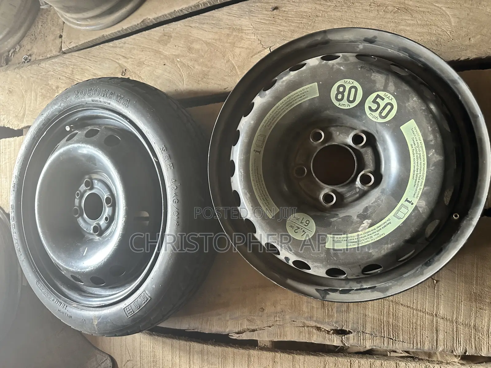 Alloy Rims With Pair Tyres – Very Clean – Ready to Install – Abuja