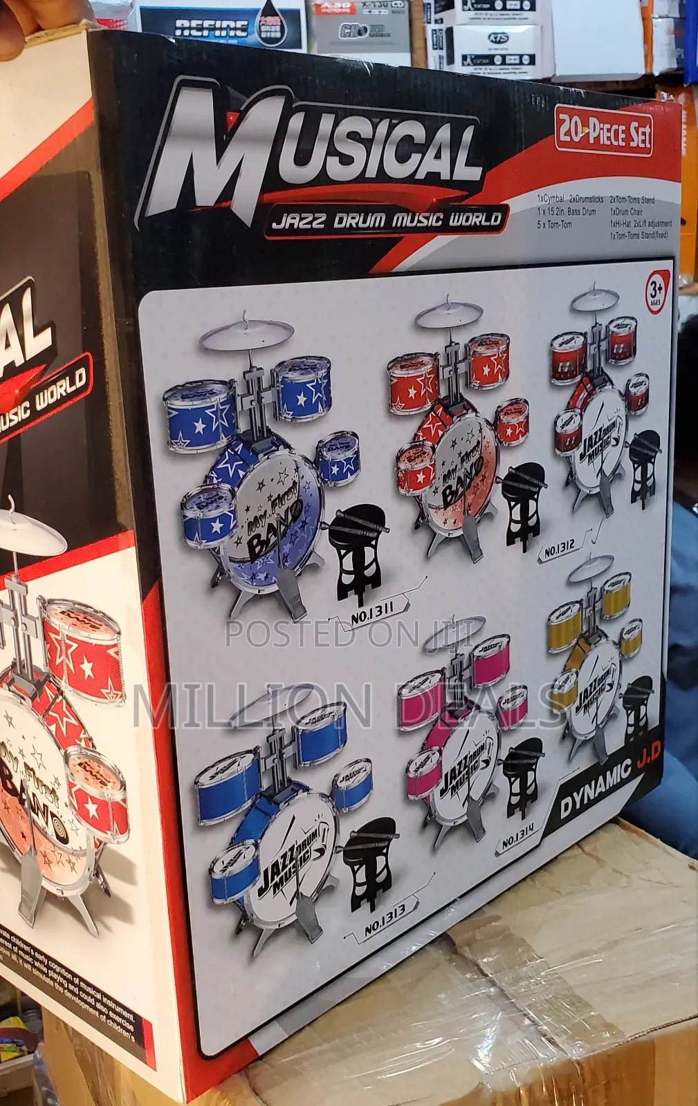 Musical Jazz Drum 20 Pieces Kids Toy Set Ages 3+
