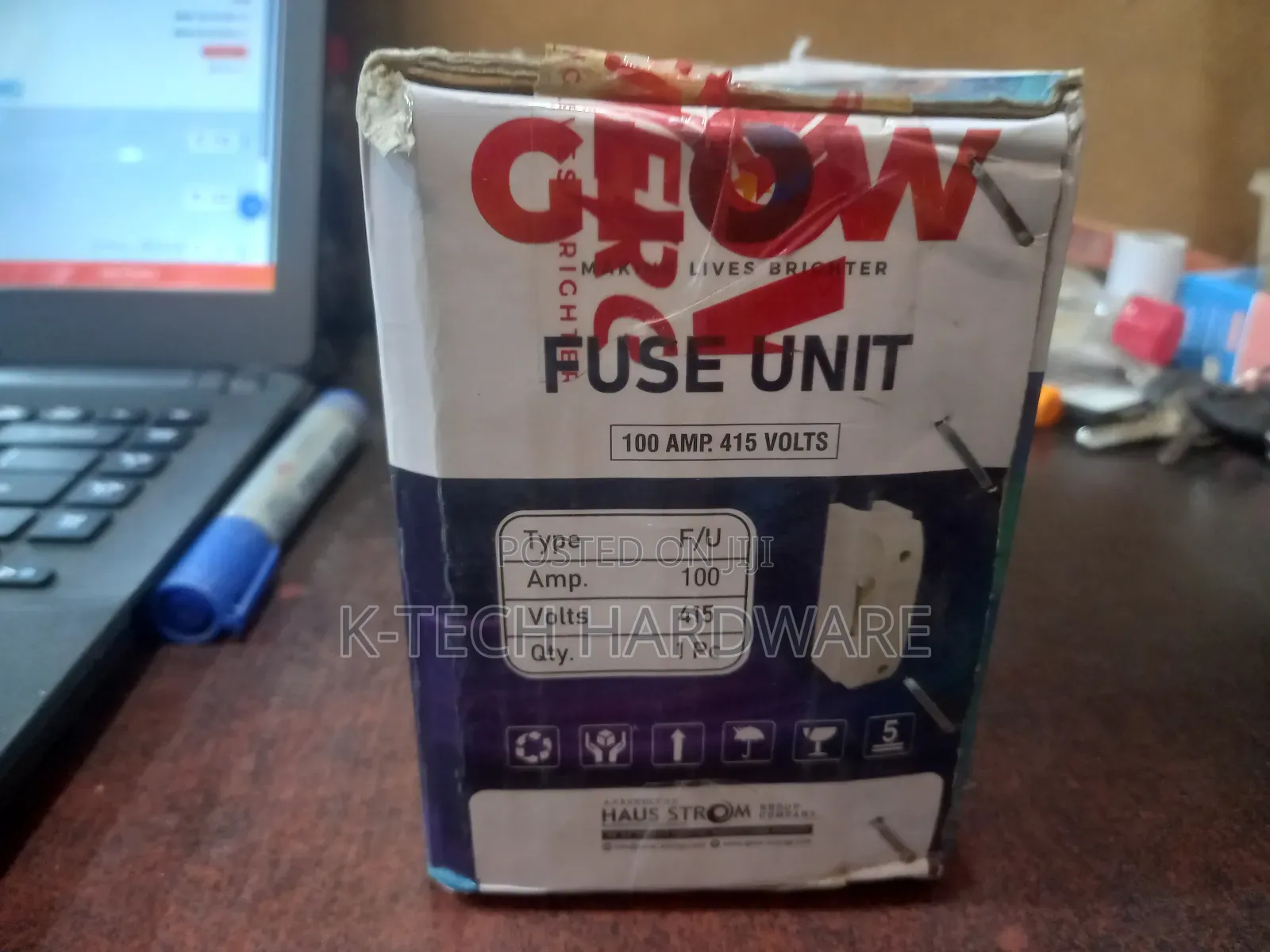 100a/415v Glow Fuse & Base Unit