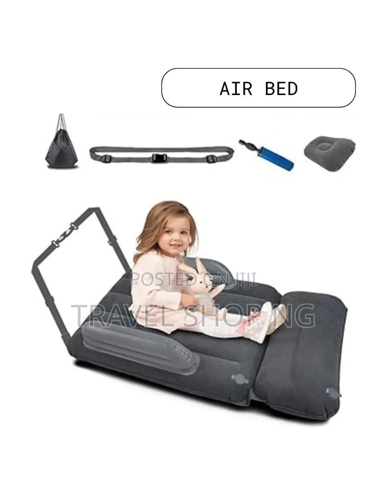 Inflatable Airplane Bed Seat Extender W/ Electric Pump