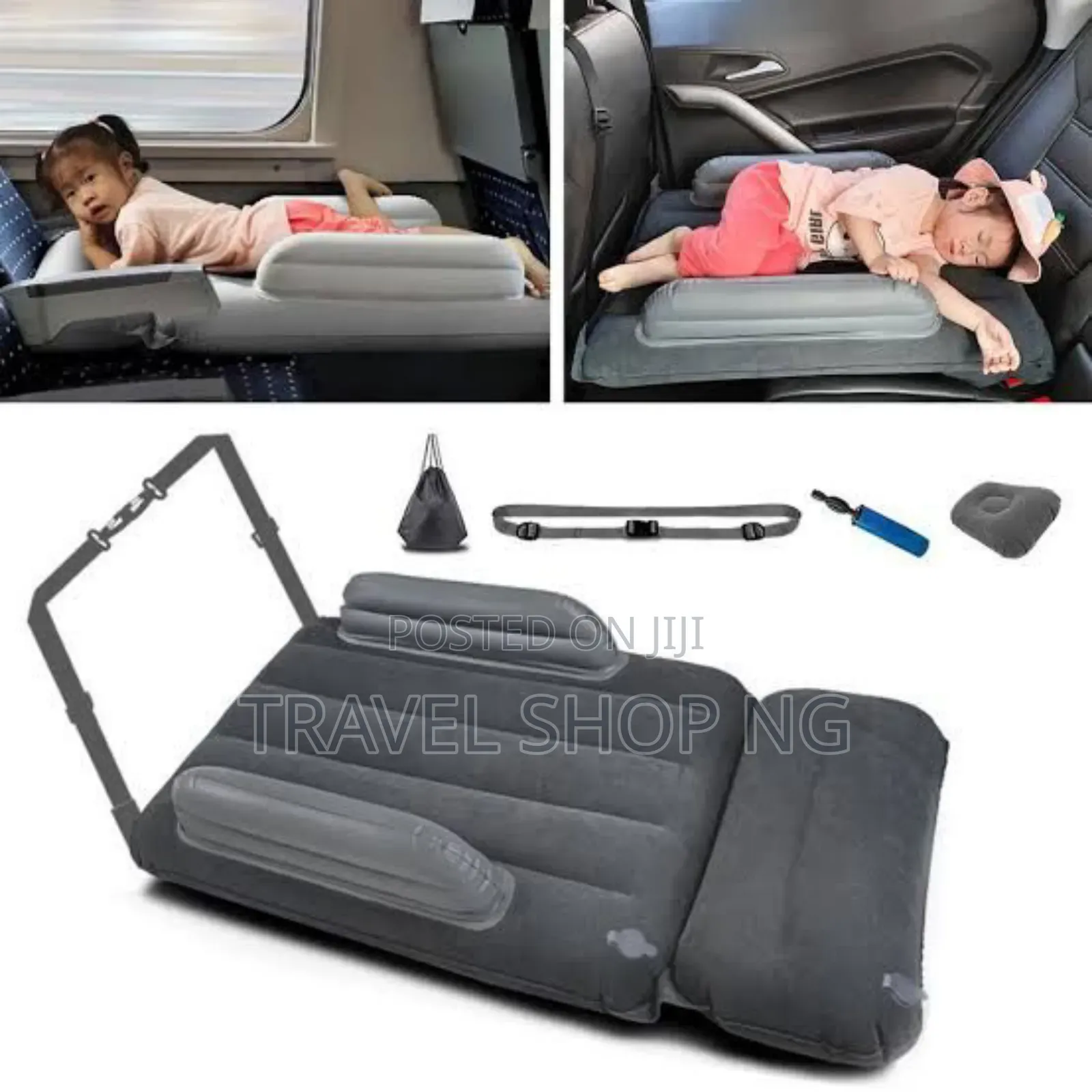 Inflatable Airplane Bed Seat Extender W/ Electric Pump