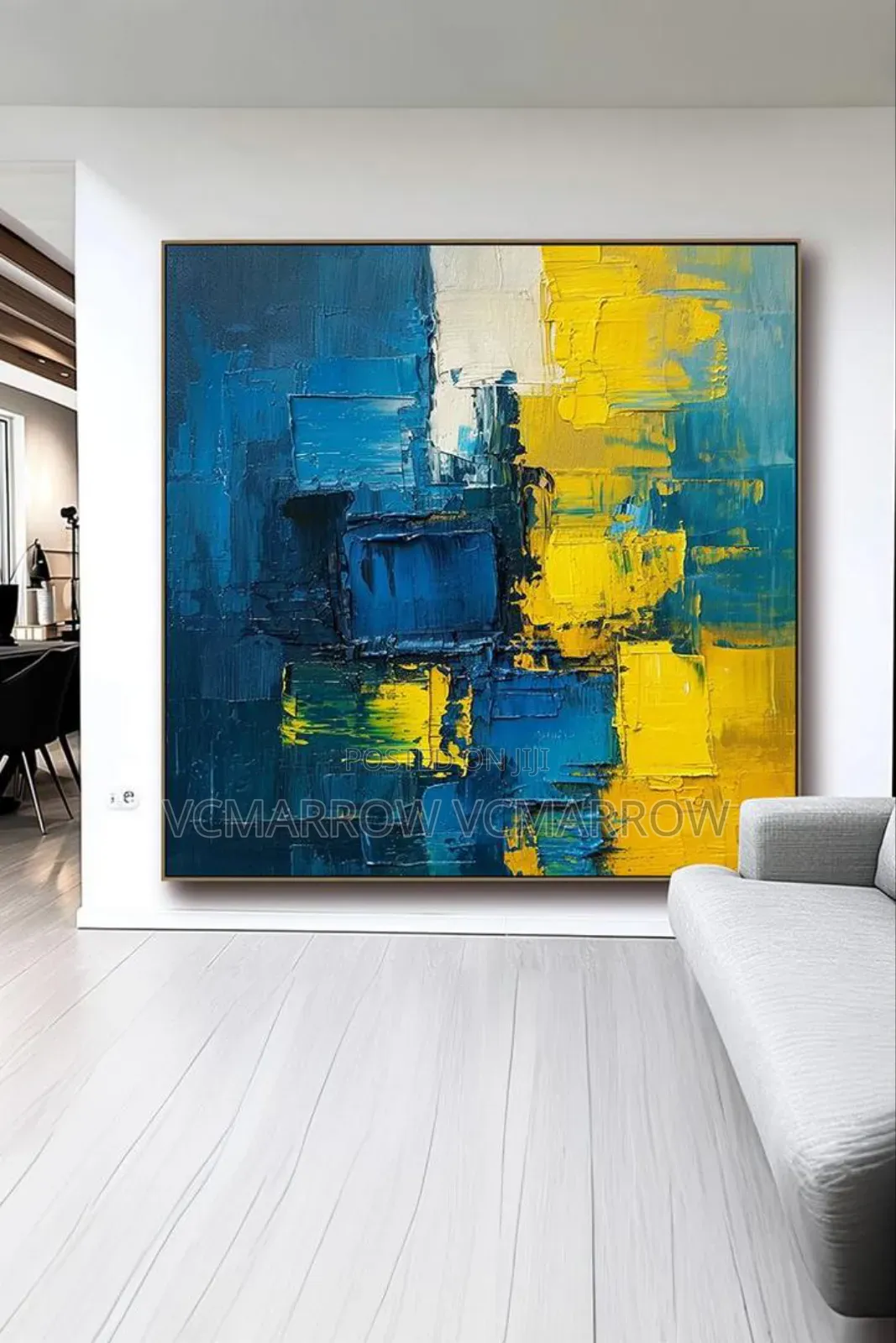 Textured Abstract Geometric Canvas Art