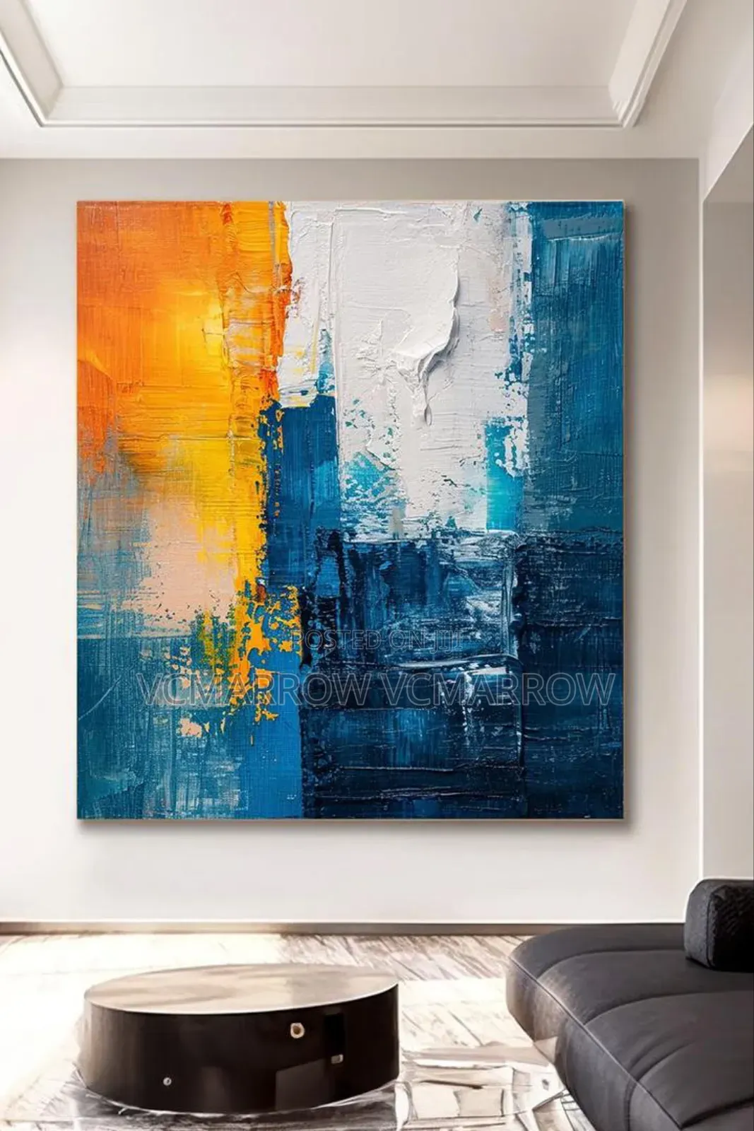 Textured Abstract Geometric Canvas Art
