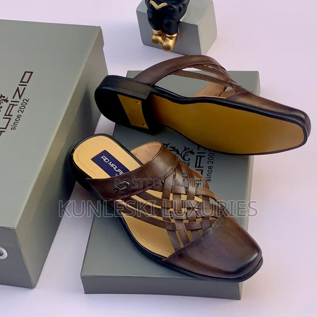 Original Ad Maurizio Men Leather Half Shoe