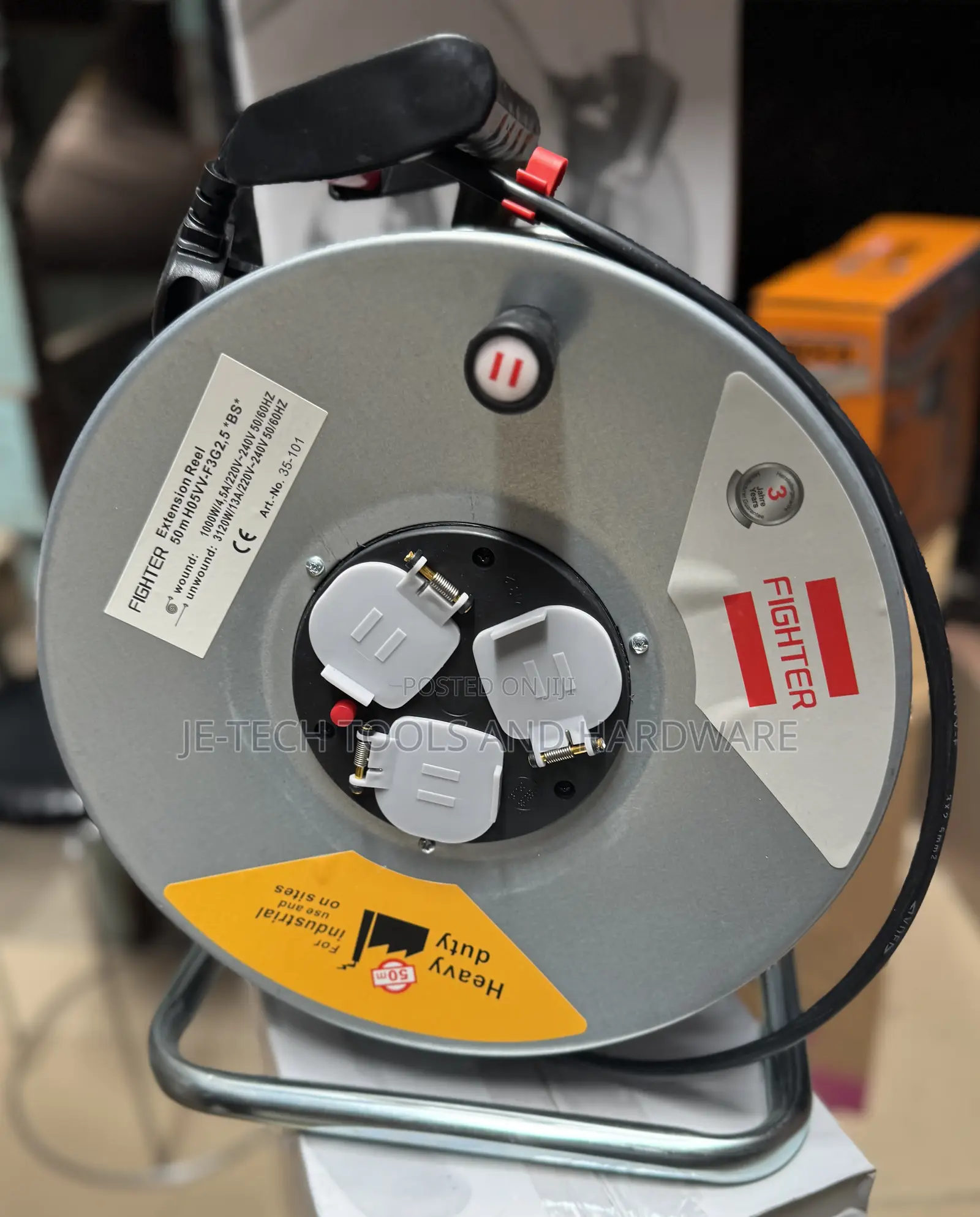 50m Heavy Duty Industrial Extension Reel 2.5mm