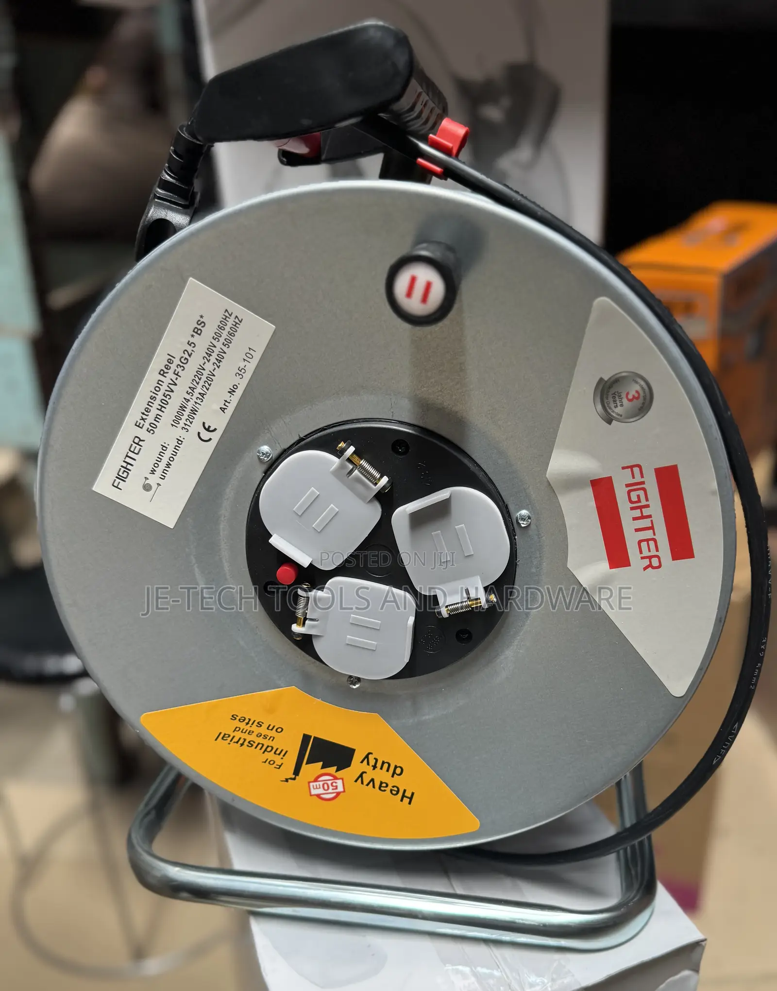 50m Heavy Duty Industrial Extension Reel 2.5mm