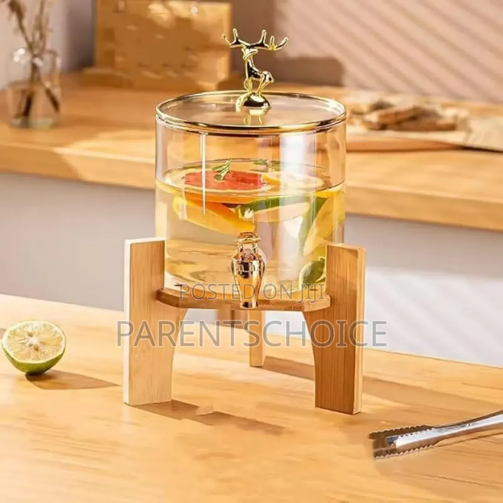 Leomord Glass Beverage Dispenser With Bamboo Stand -3.6l Capacity