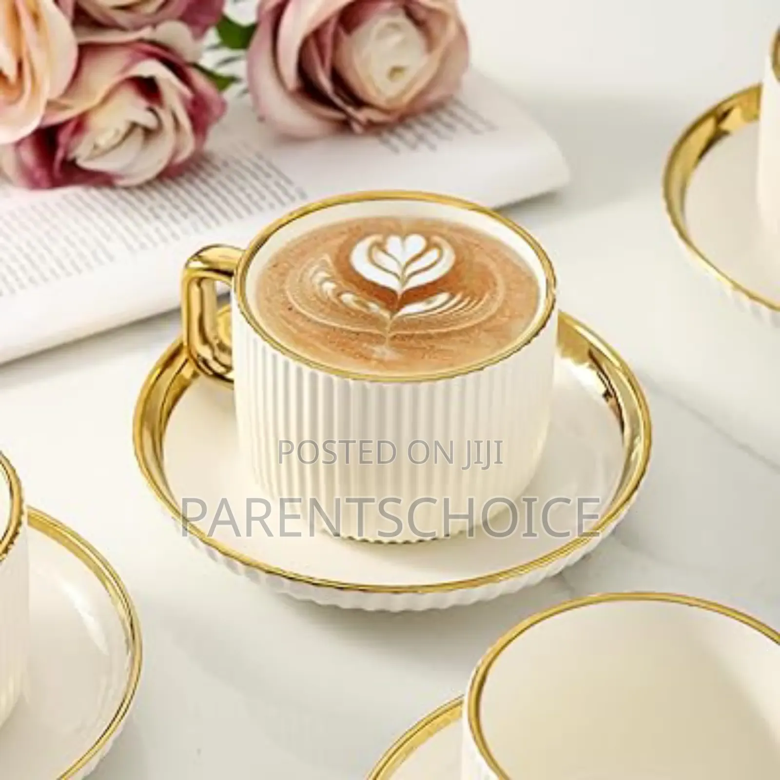 8oz Ceramic 6pcs Coffee Cups, Tea Cup With 6pcs Saucers Set