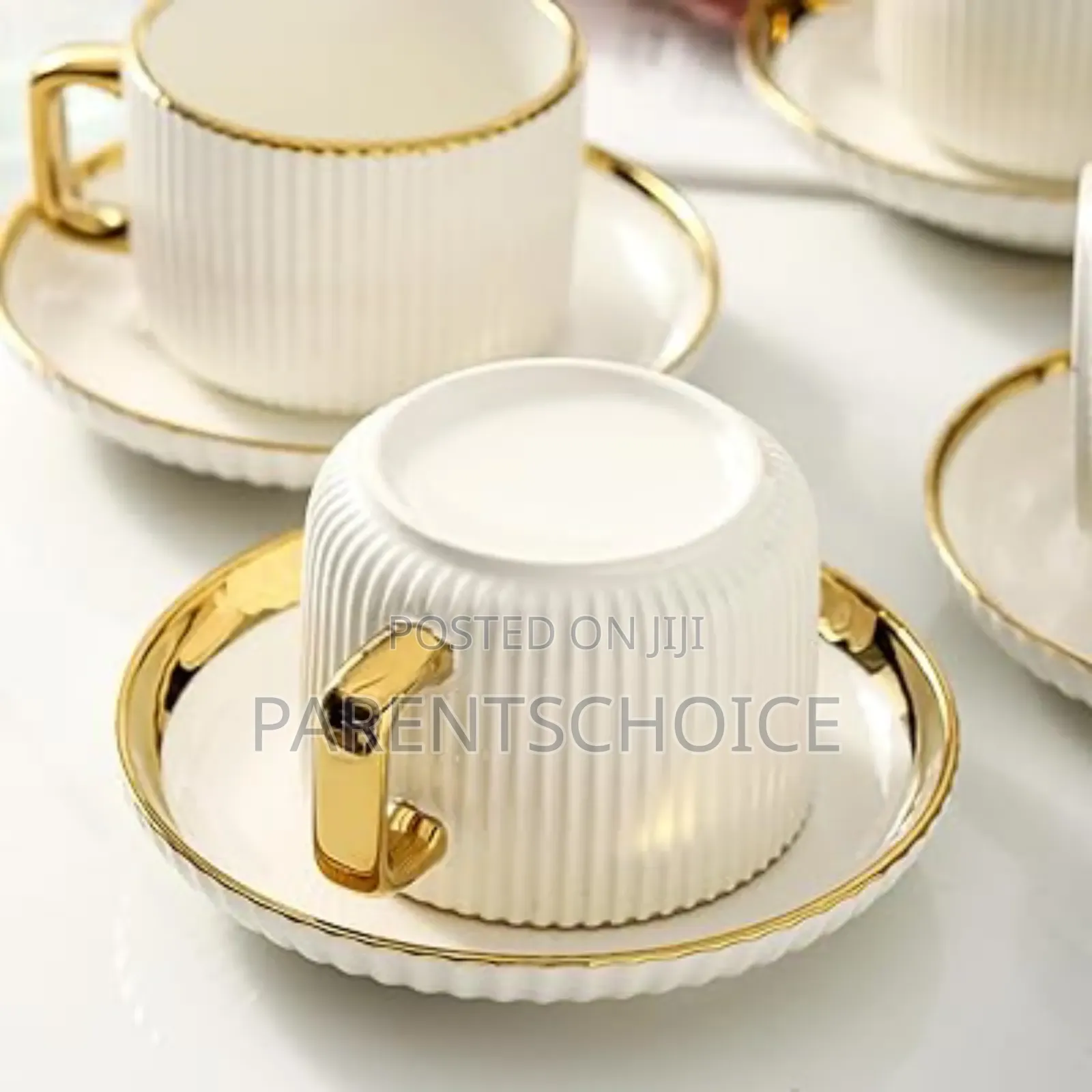 8oz Ceramic 6pcs Coffee Cups, Tea Cup With 6pcs Saucers Set