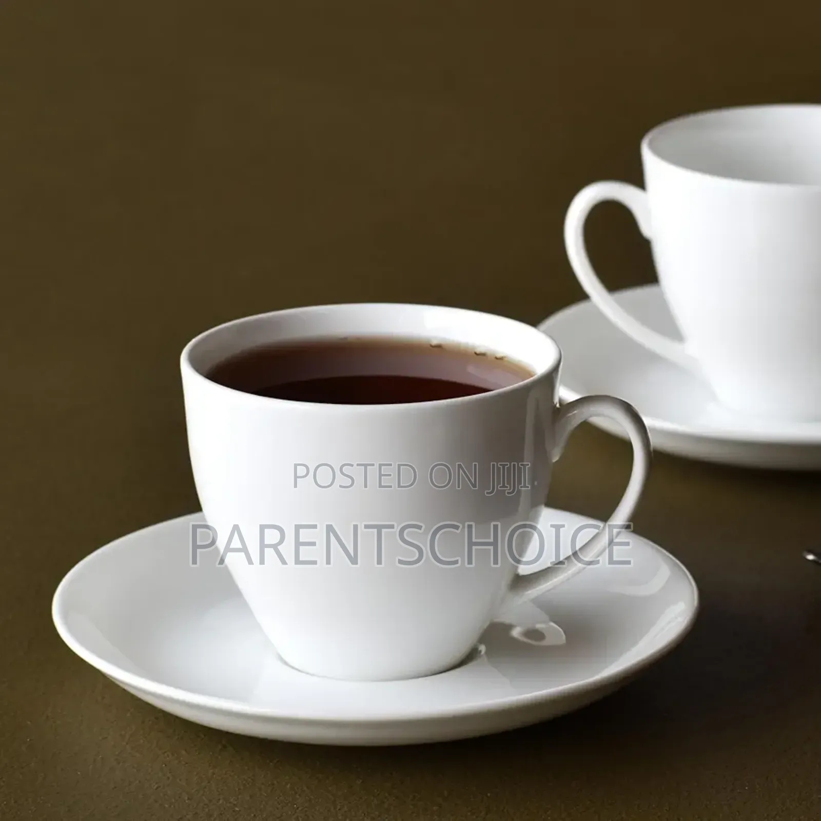 Fine Ceramic 6pcs Tea Cup and 6pcs Saucer Set White 280 Ml