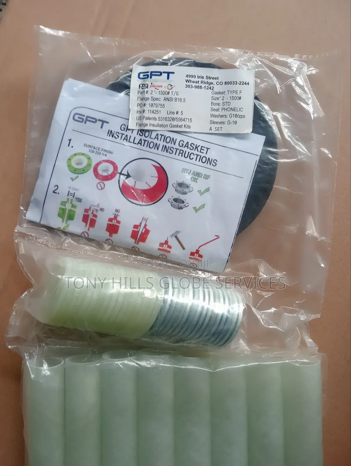 2x1500 Type F Isolation Kit Gasket Phenolic