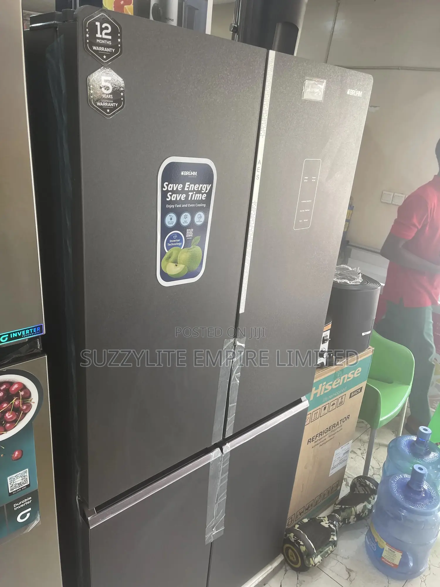 Bruhm Side By Side Refrigerator 4doors Energy Saving Fridge