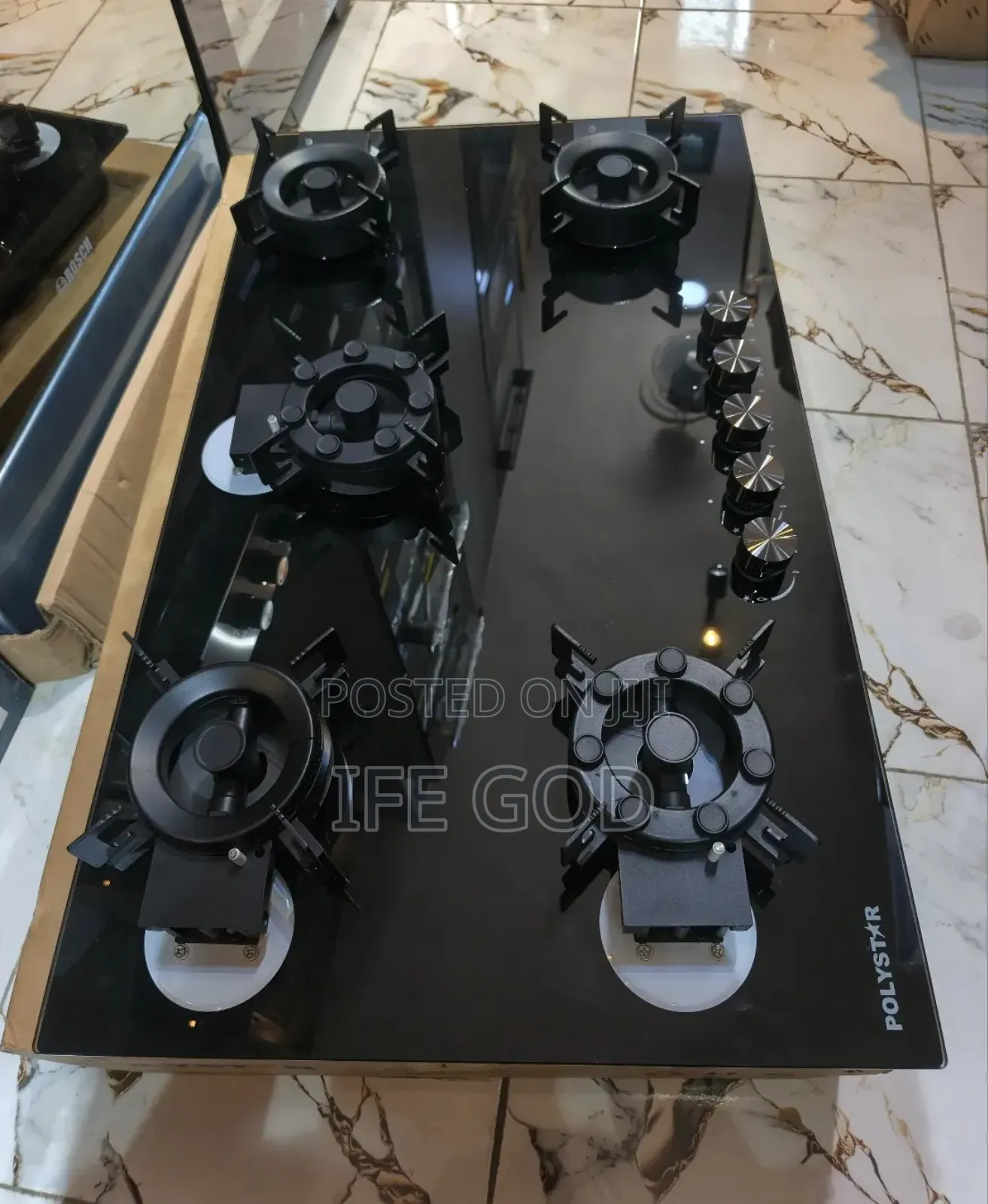 Original High Quality Polystar Built-in Flips Up Premium 5 Burners Gas