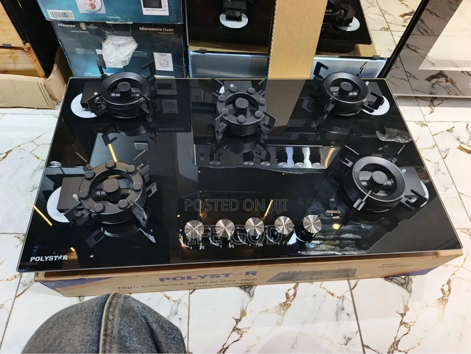 Original High Quality Polystar Built-in Flips Up Premium 5 Burners Gas