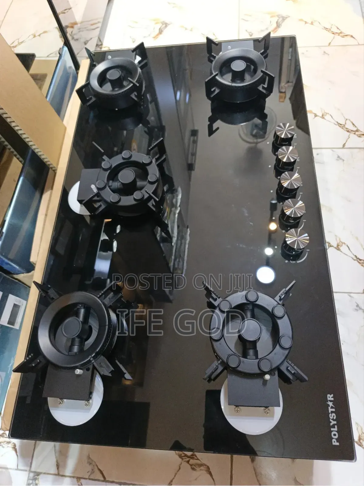Original High Quality Polystar Built-in Flips Up Premium 5 Burners Gas
