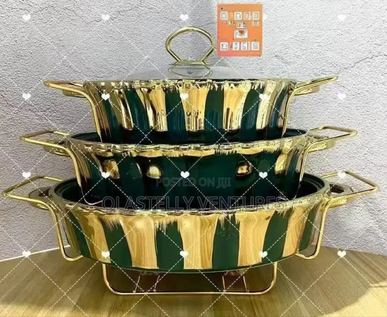 Luxury Ceramic Food Warmer Casserole Dish Set . H