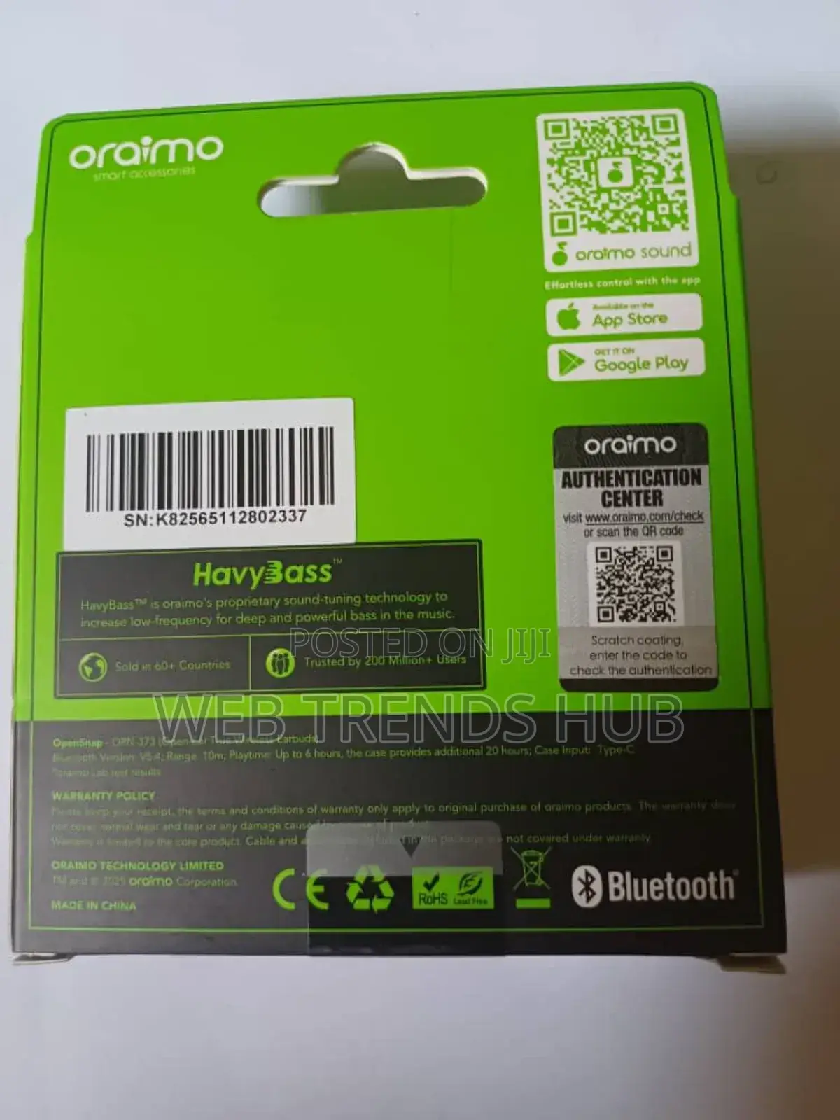 Brand New Oraimo Opensnap (Opn-373) - Wireless Clip-on Earpiece