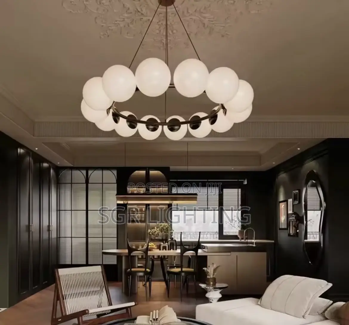 Led Chandeliers Vintage Luxury Glass Bubble Light for Dining Room