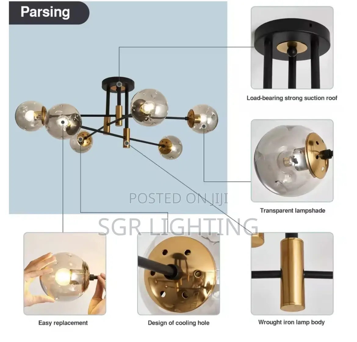 Modern Glass 6/8-Light Chandelier Pendant Light for Living Room