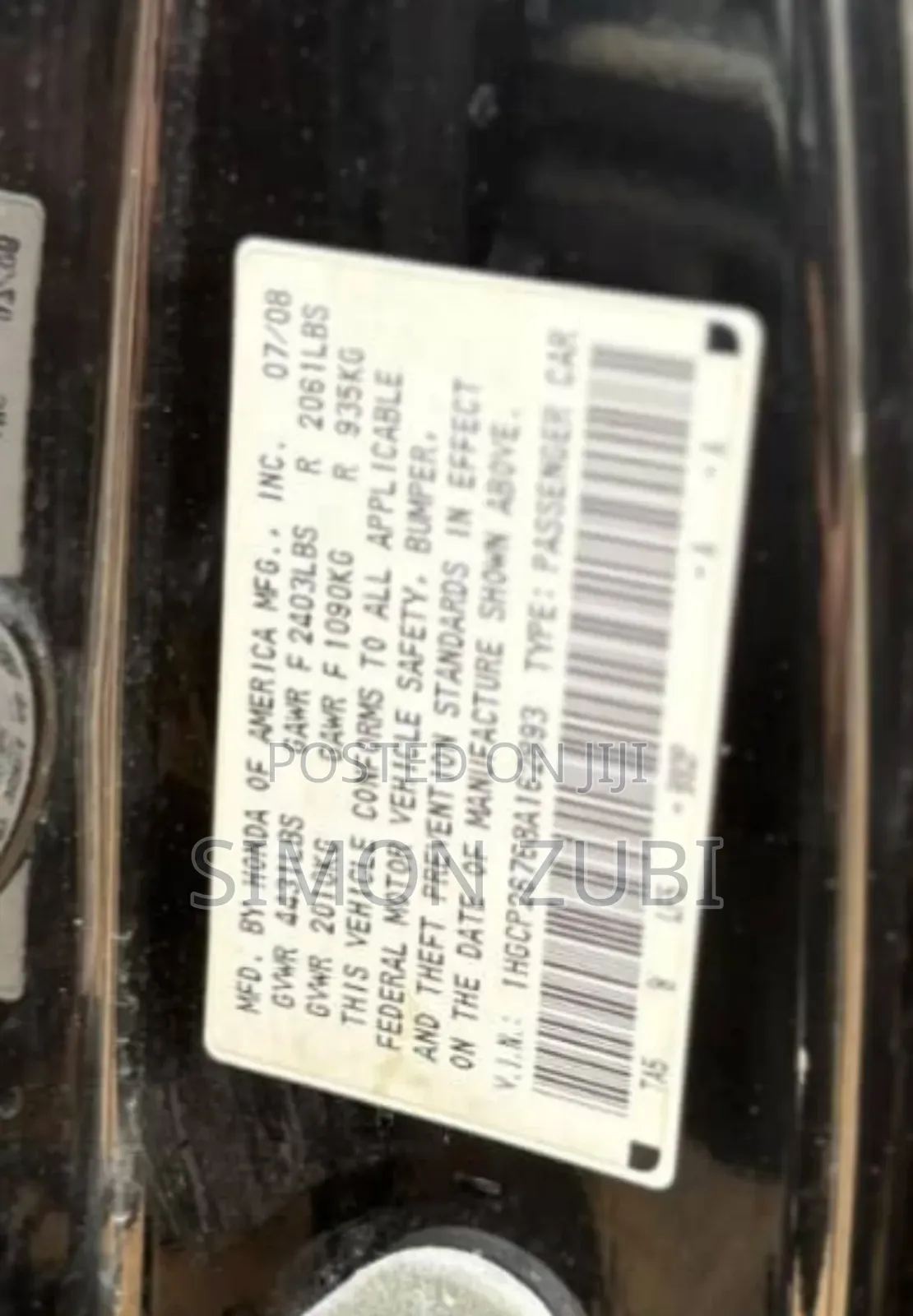 Honda Accord 2009 Black