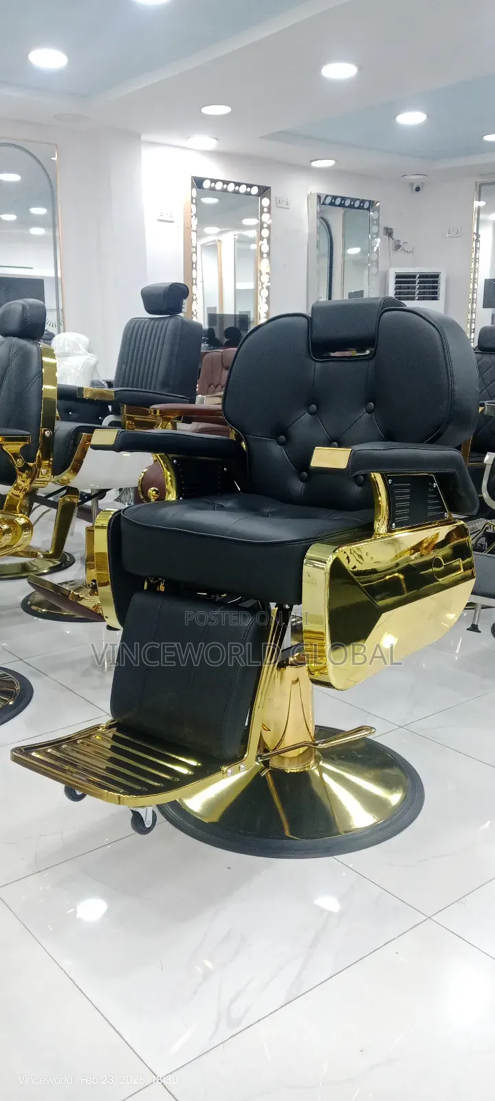 Unique Golden Barber Chair