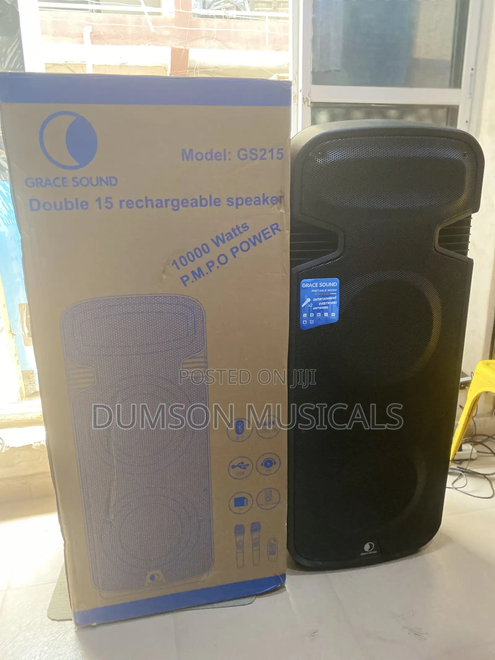 Pa System Double 15 Rechargeable Speakers Grace Sound