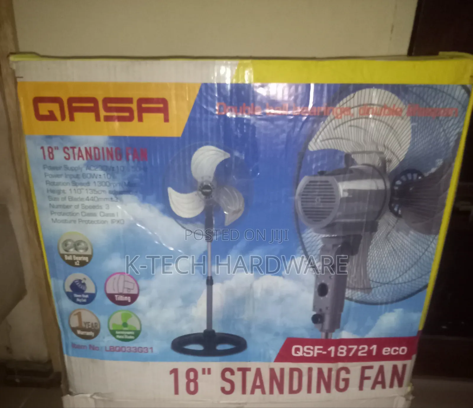 18 Inches Qasa QSF-18721 Eco Standing Fan