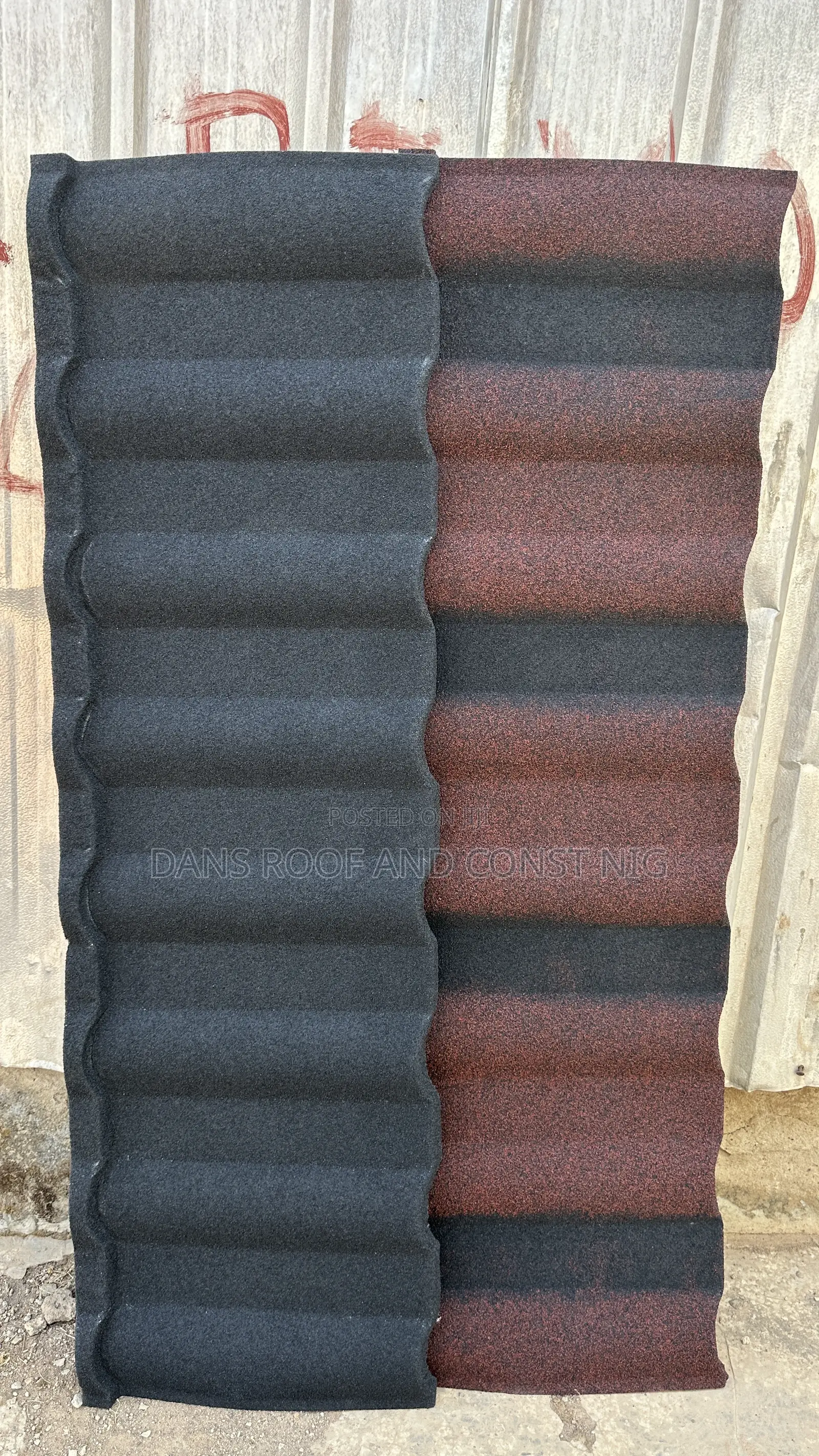 Plain Black Milano and Red Spotted Black Milano Tiles