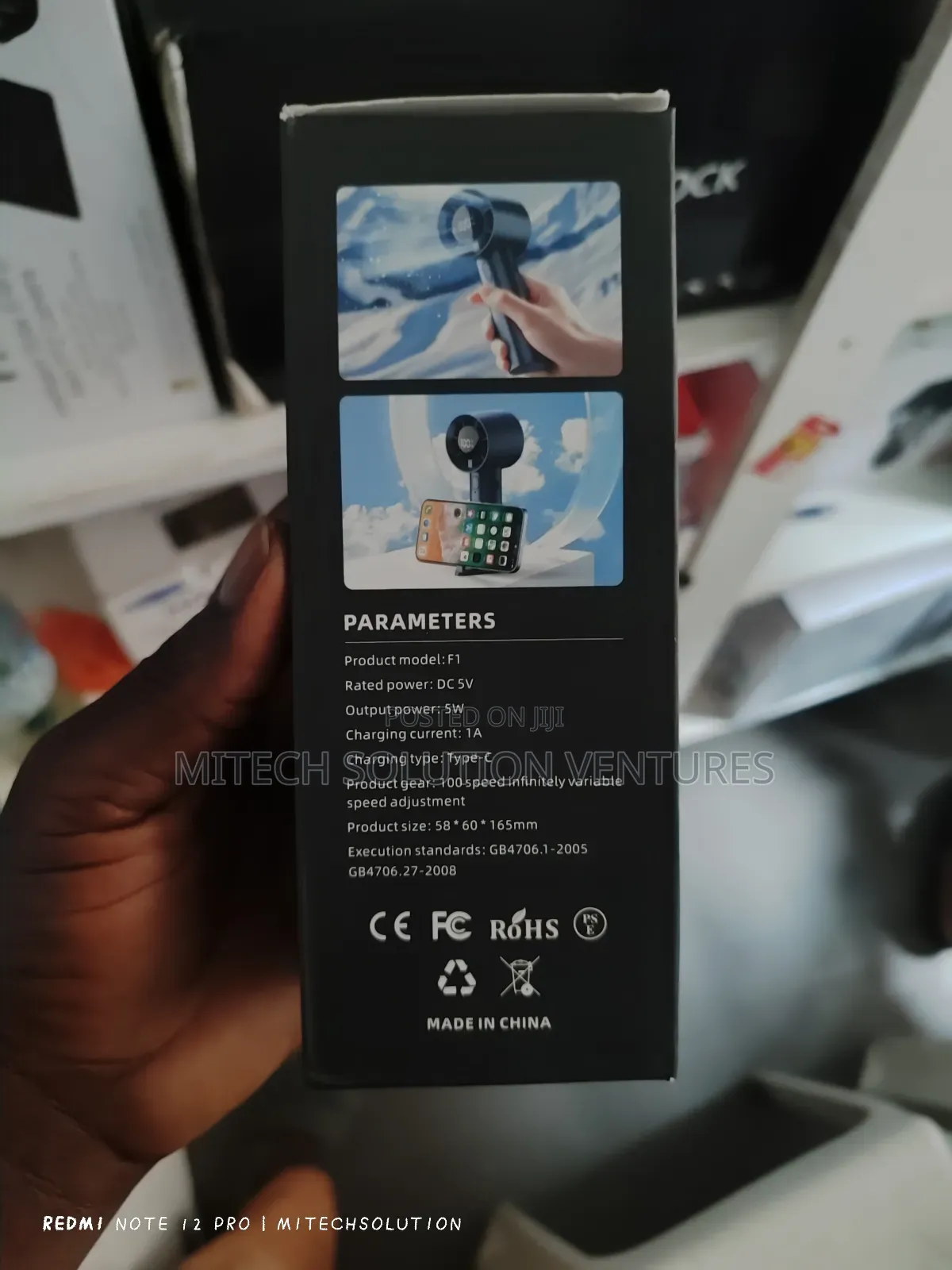 Handheld High- Speed Rechargeable Fan