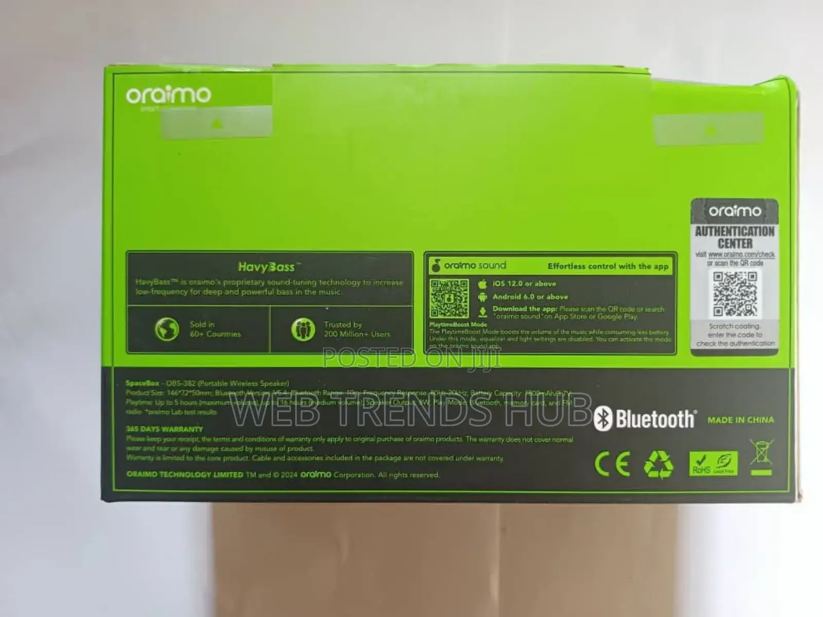 Oraimo Spacebox 8w Wireless Speaker (Obs-382) - Havybass Fm Radio
