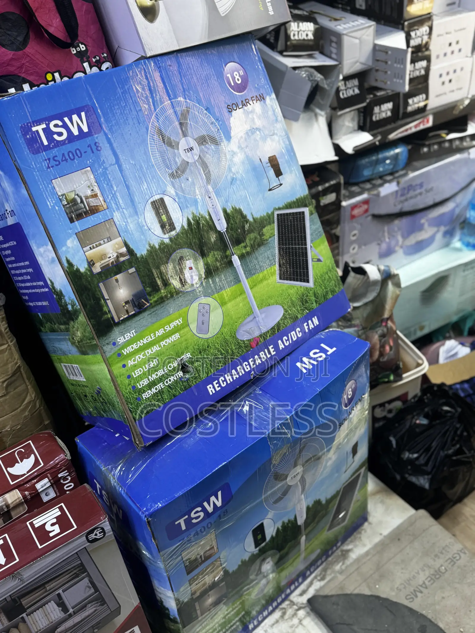 18 Inches Solar Rechargeable Standing Fan.