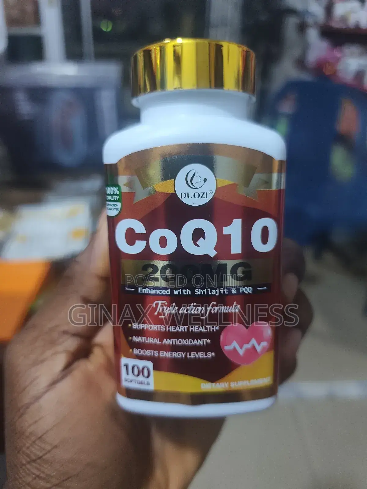 Duozi Coq10 Softgels With Shilajit, McT, and PQQ
