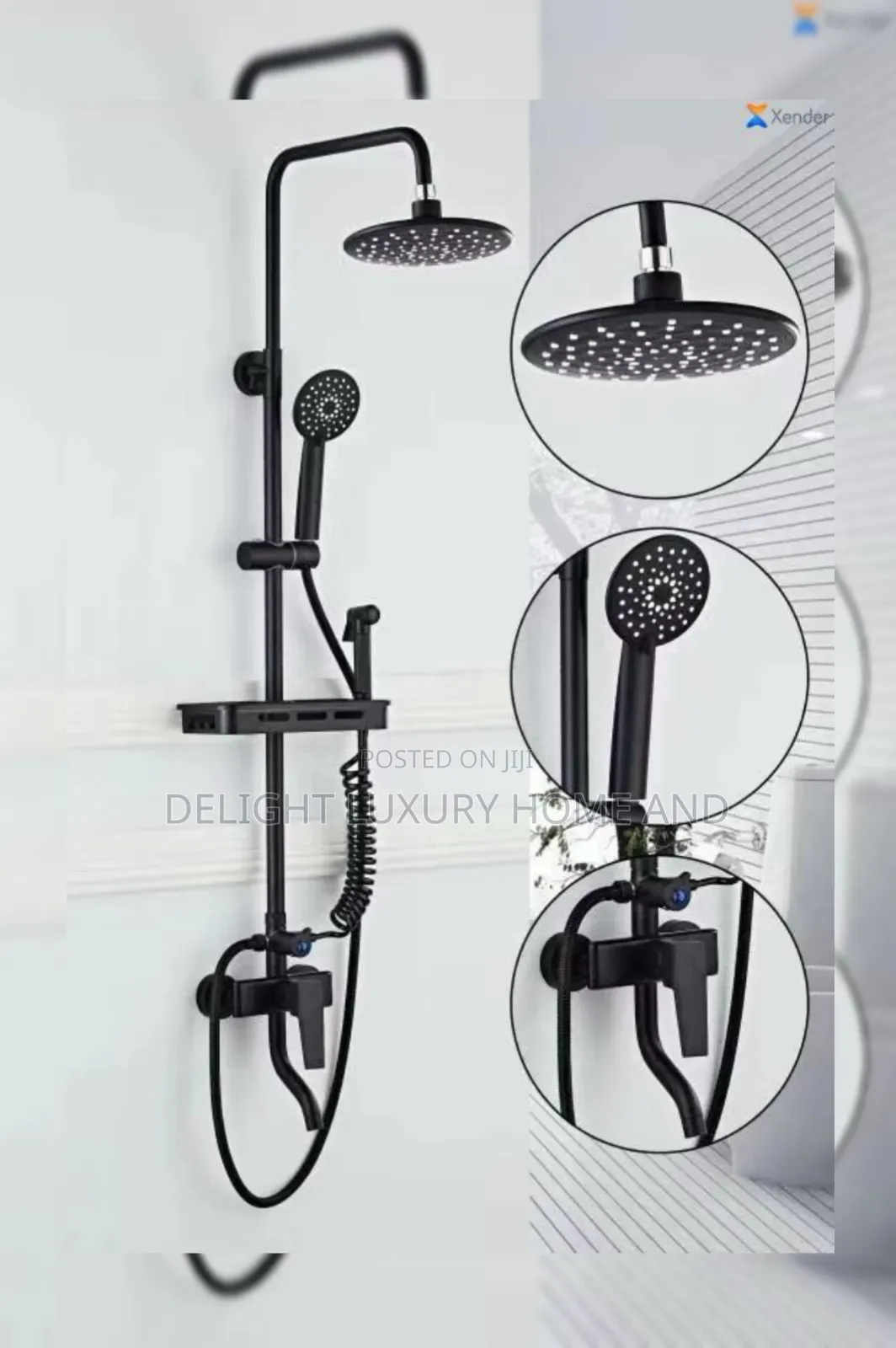Black Standing Shower With Bum Bum Wash
