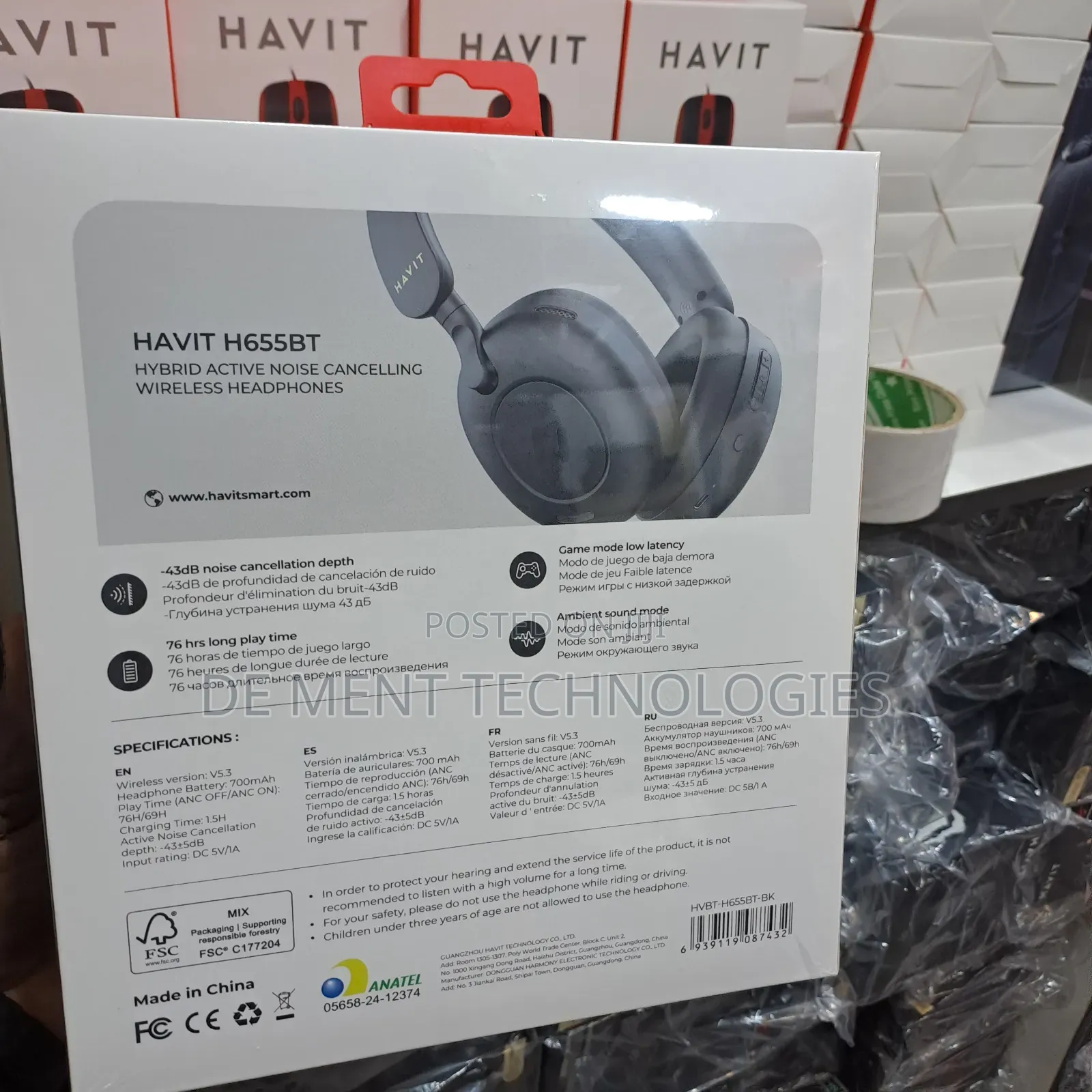Havit H655bt Hybrid Active Noise Cancelling Wireless Headphone