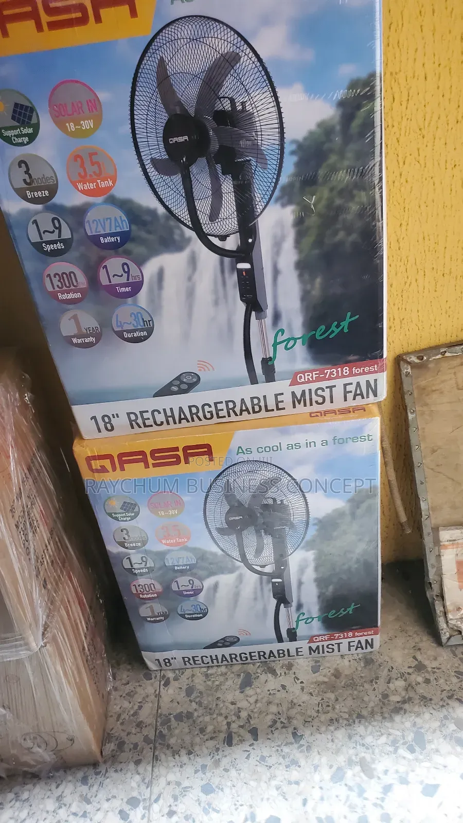 Qasa Ac Fan 18inches Water Mix Rechargeable Fan