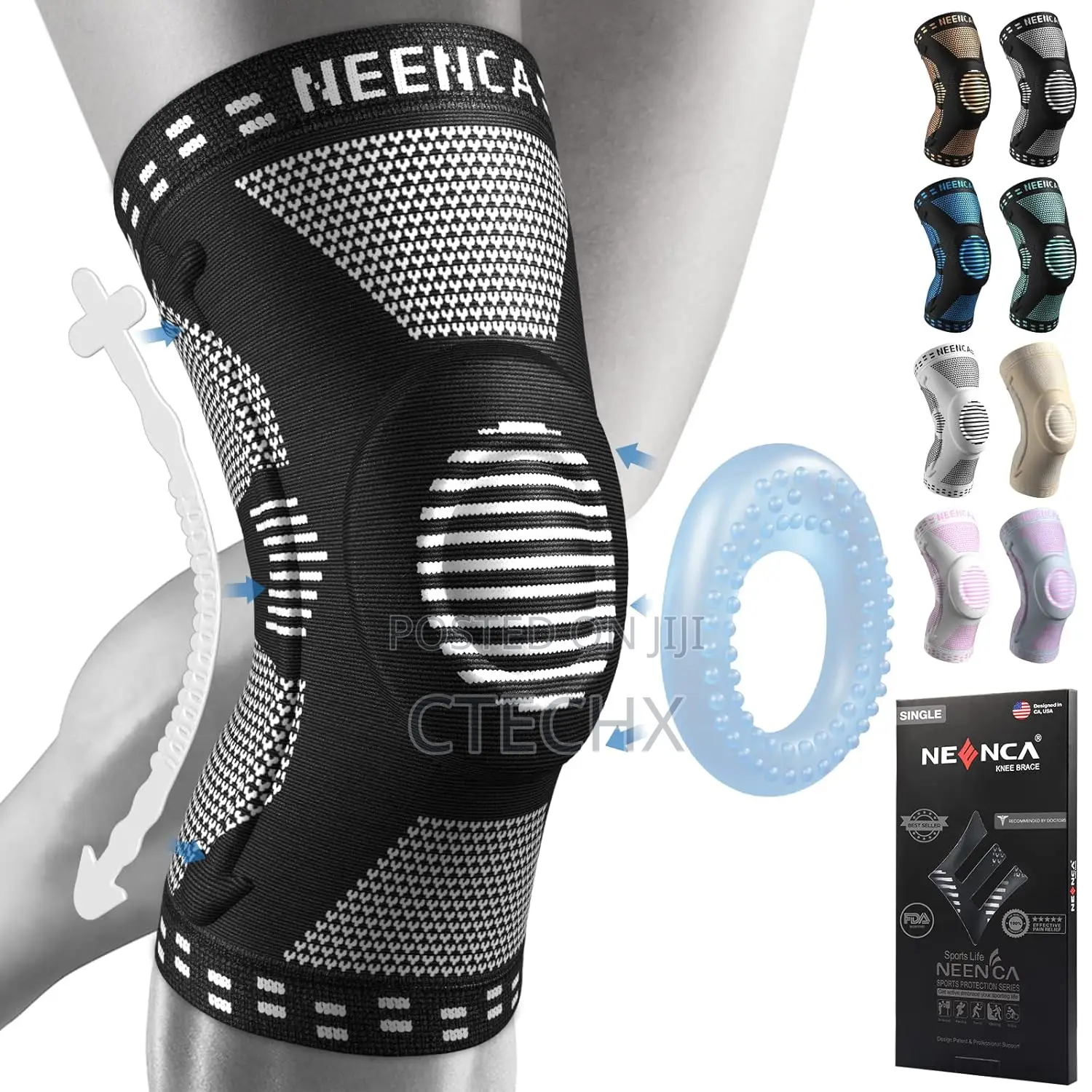 Neenca Professional Knee Brace Compression Sleeve With Patella Gel Pad