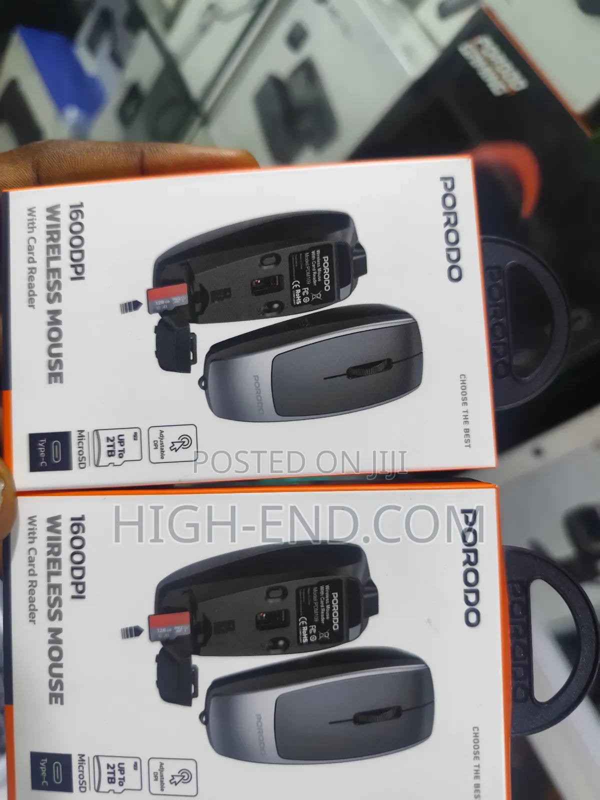 Porodo Pdm109 1600dpi Wireless Bluetooth Mouse With Card Reader