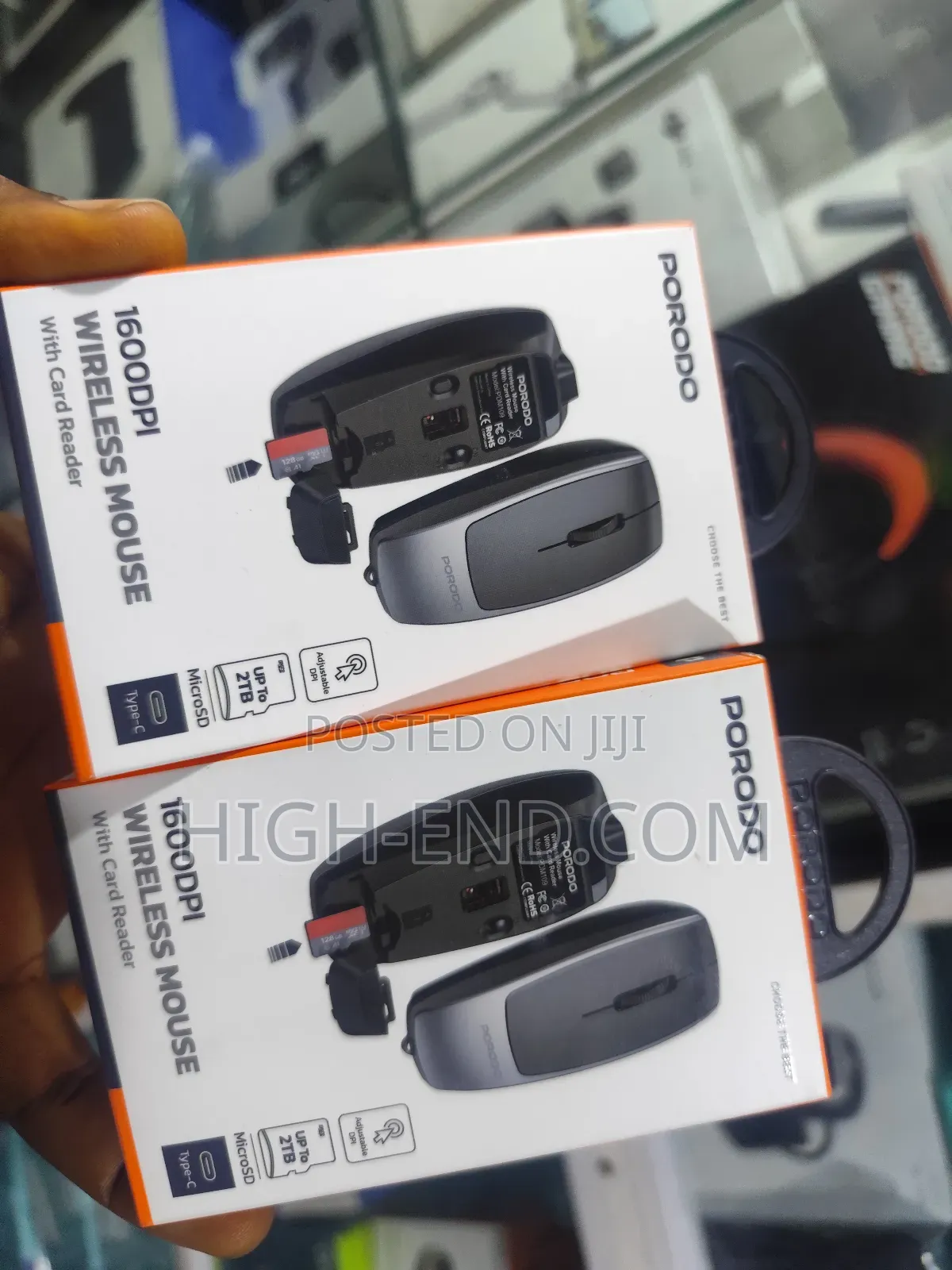 Porodo Pdm109 1600dpi Wireless Bluetooth Mouse With Card Reader