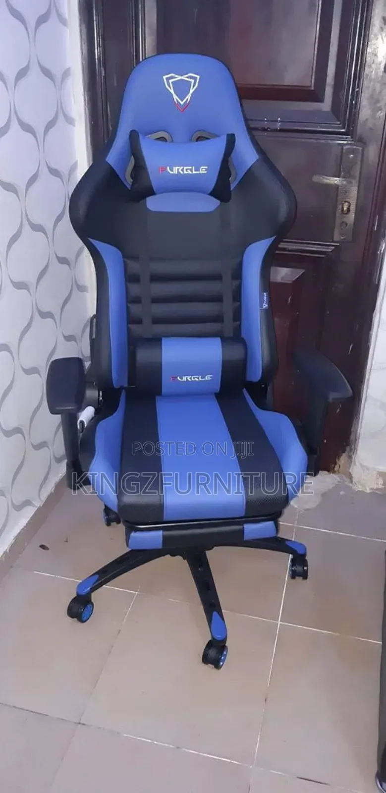 Blue and Black Gaming Chair